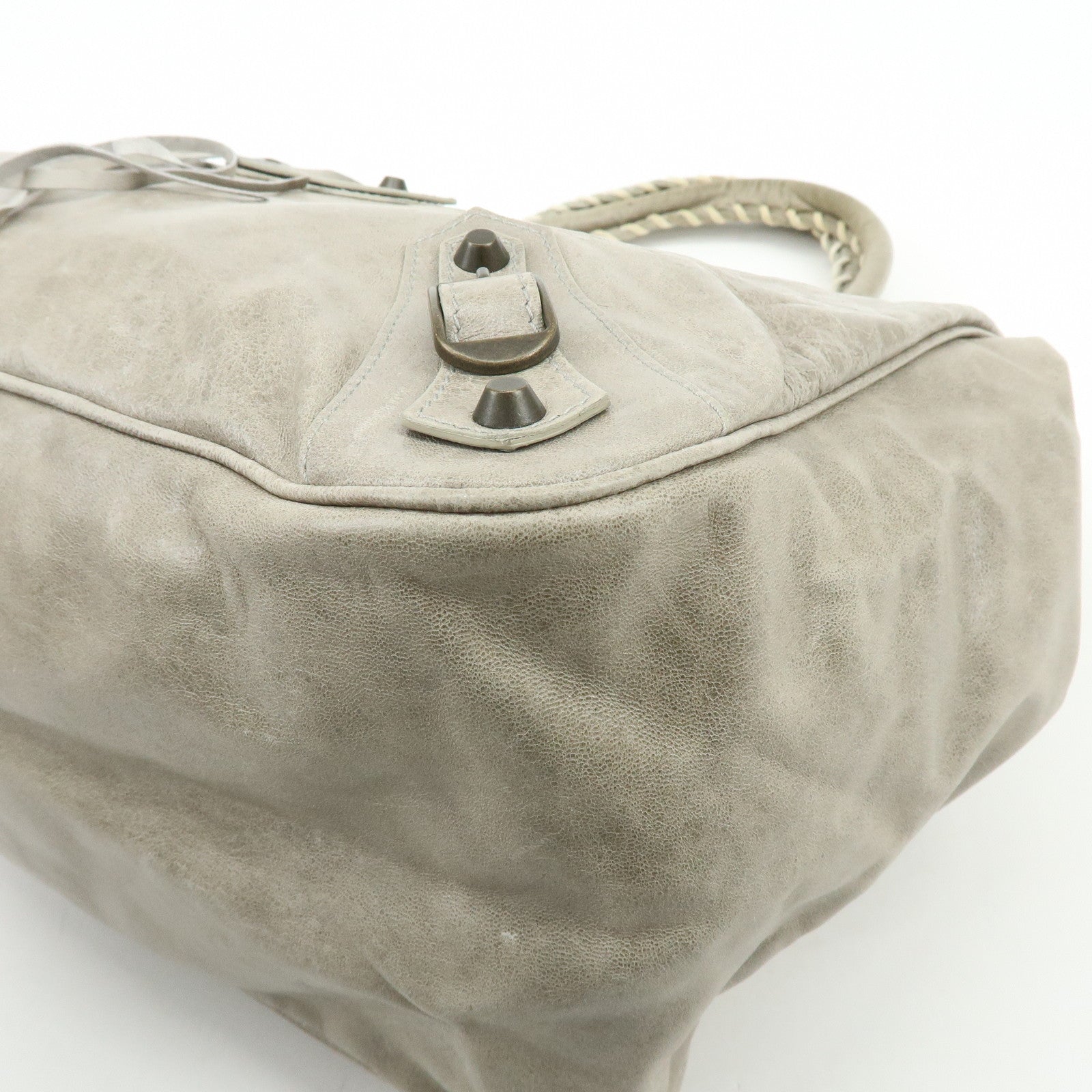 BALENCIAGA The Shopping Leather Tote Bag Shoulder Bag Gray