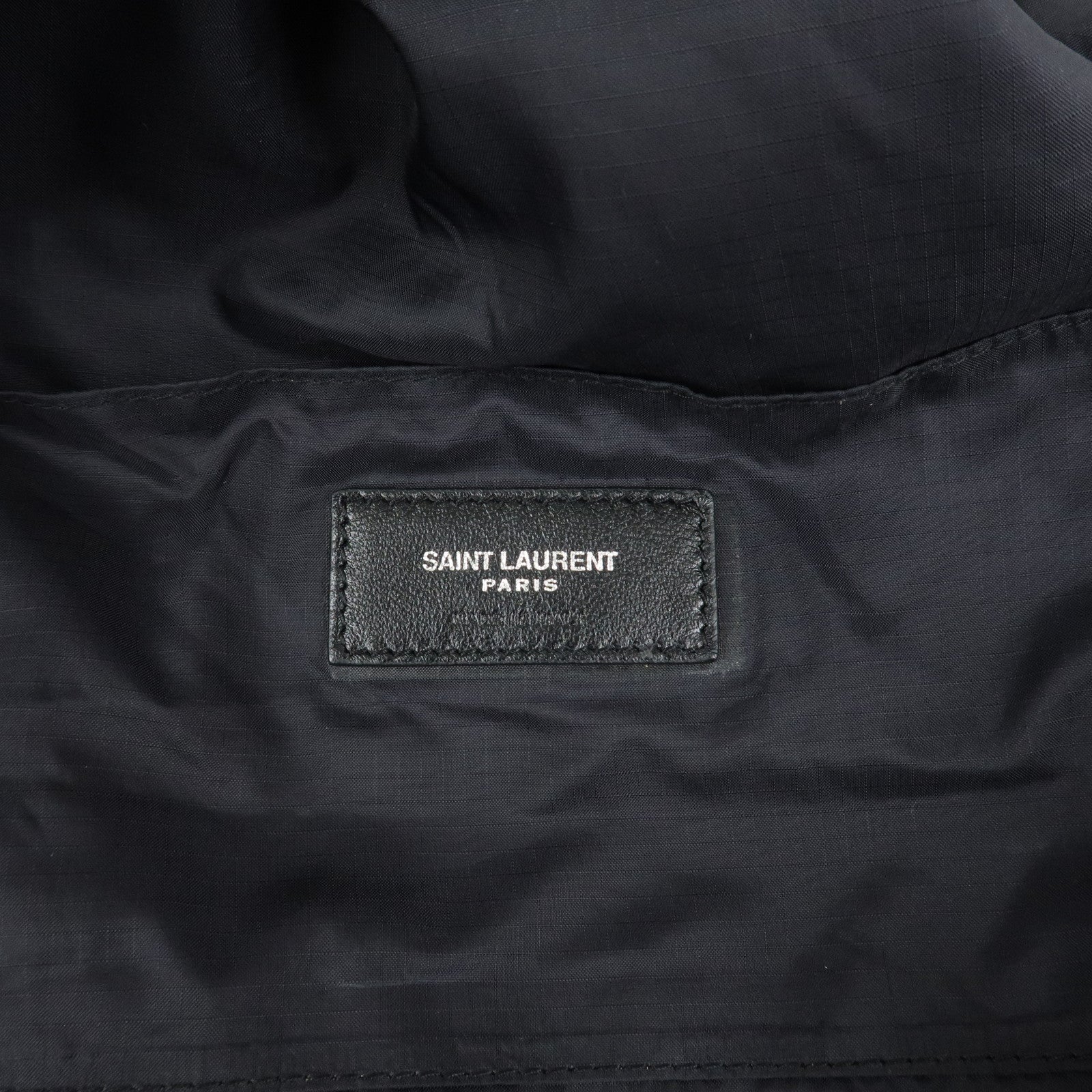 SAINT LAURENT PARIS Nylon Leather Foldable Backpack Bodybag Black 524974