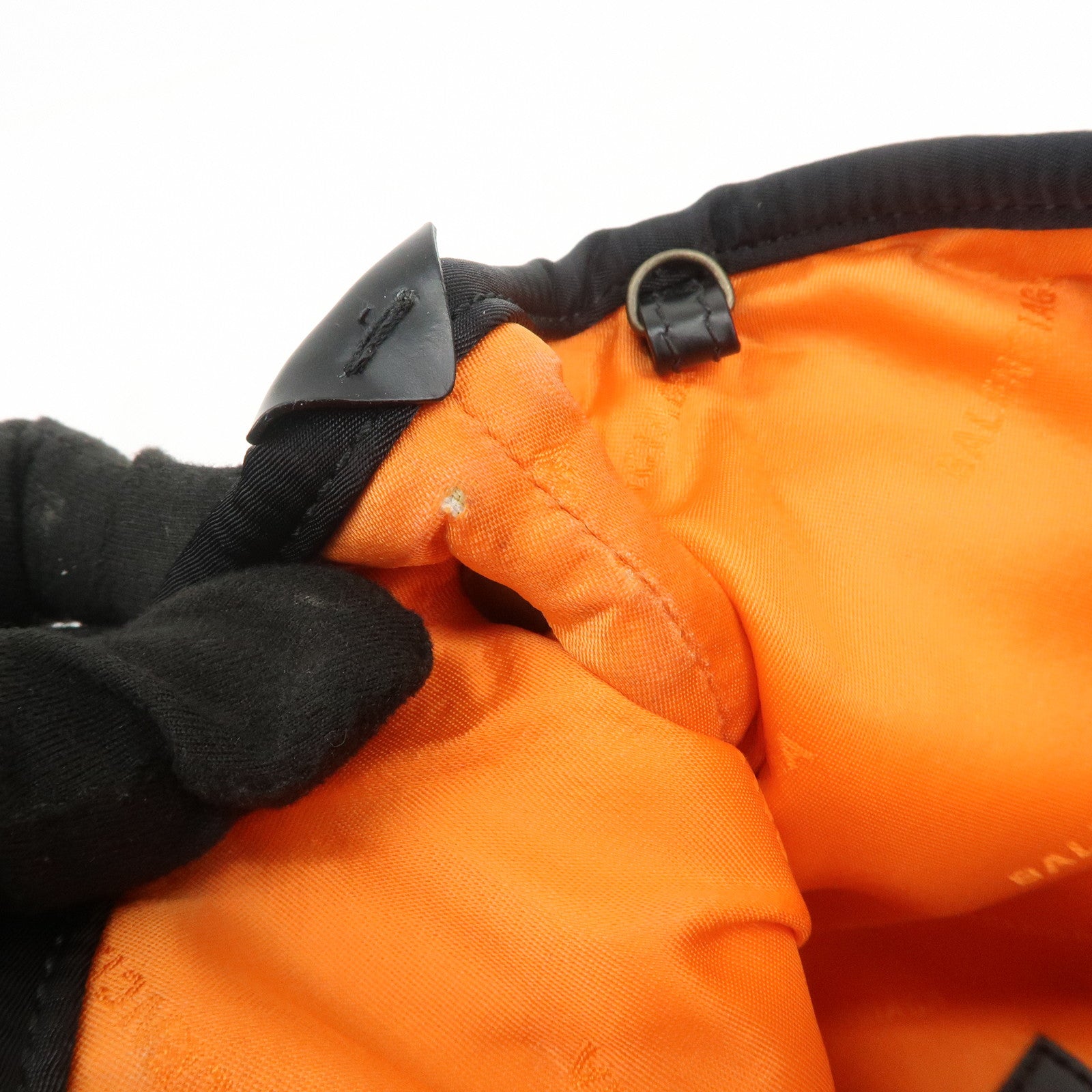 BALENCIAGA Navy Cabas XS Nylon Leather 2Way Bag Black 390346