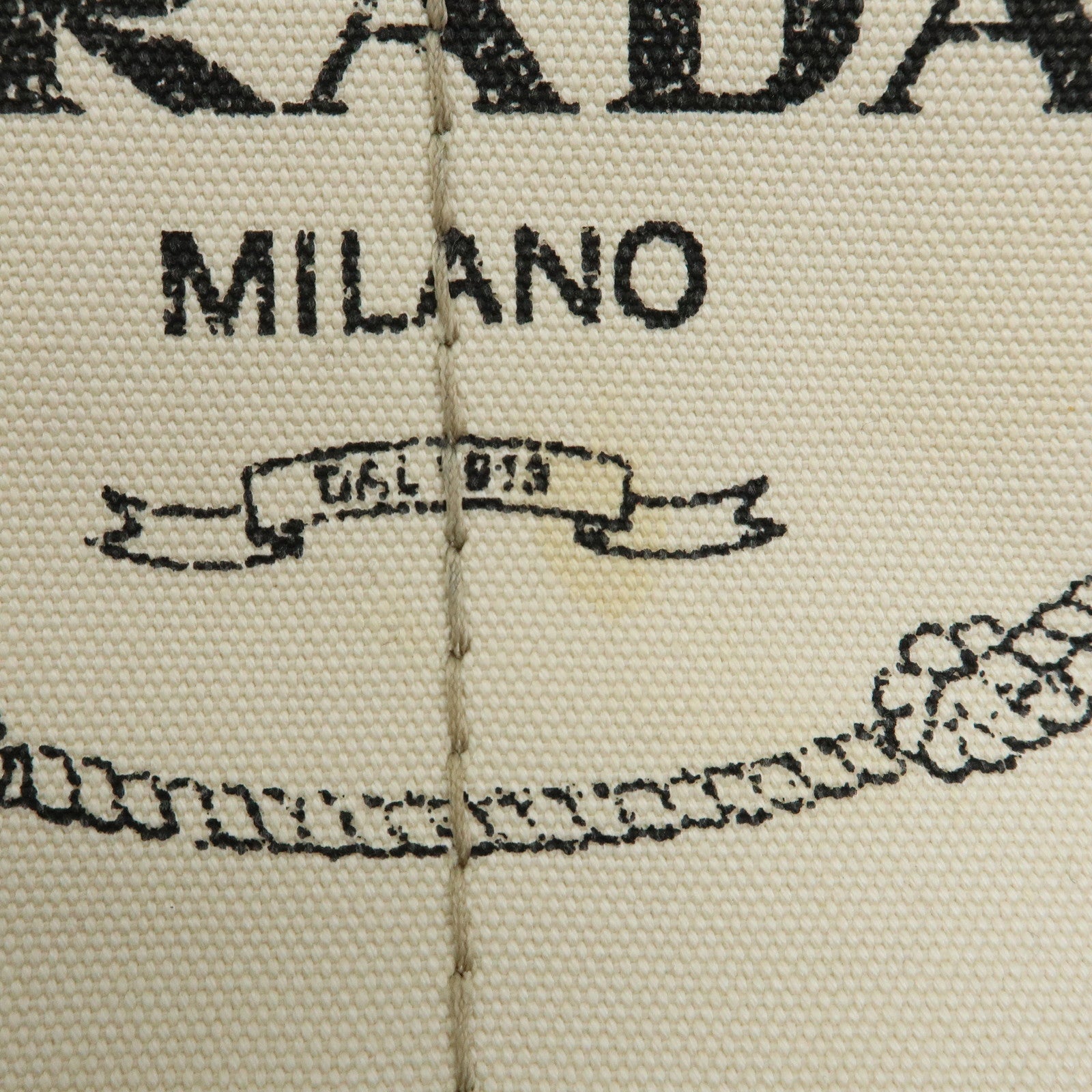 PRADA Canapa Canvas 2Way Bag Tote Bag Hand Bag White BN1877