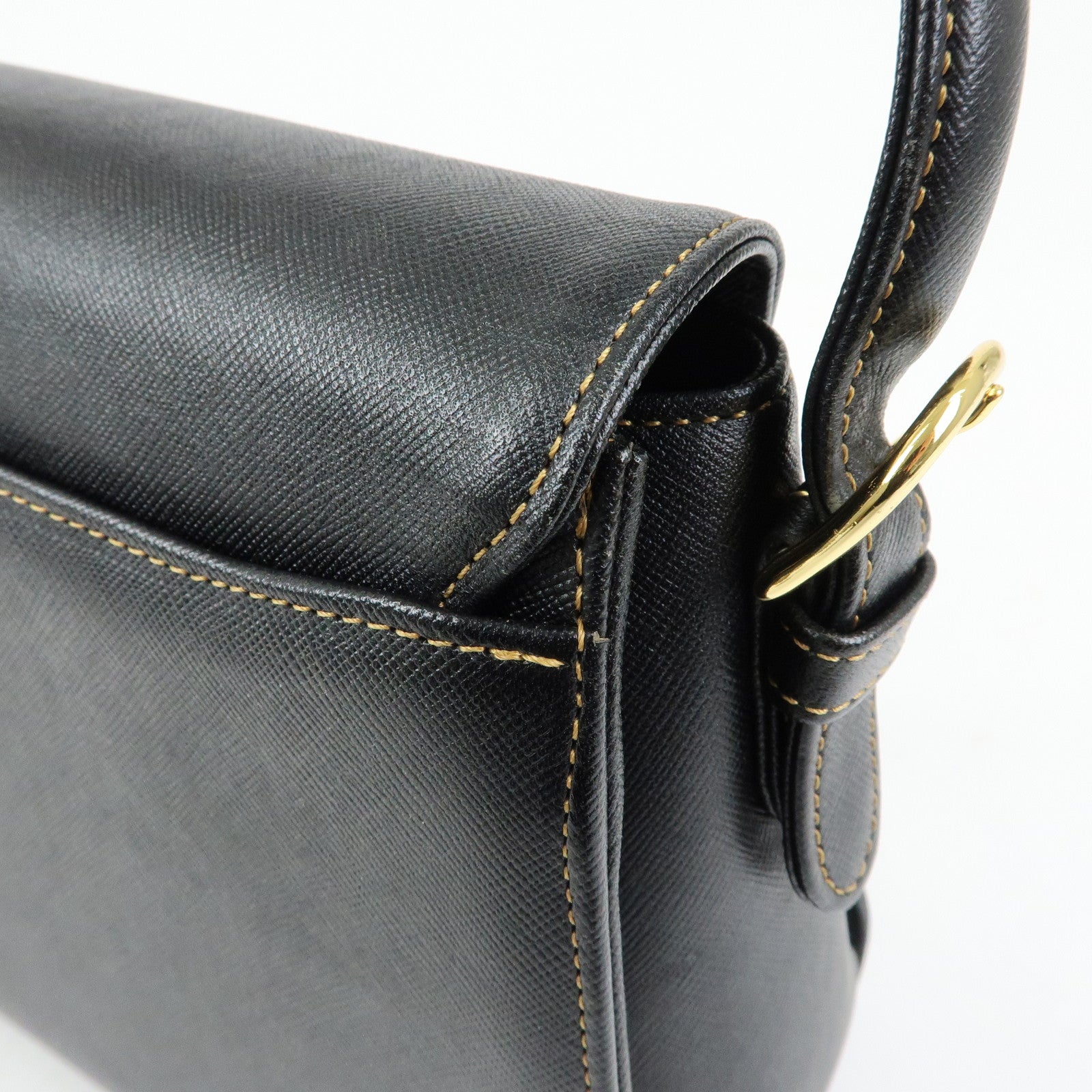 VALENTINO Leather 2Way Bag Hand Bag Shoulder Bag Black