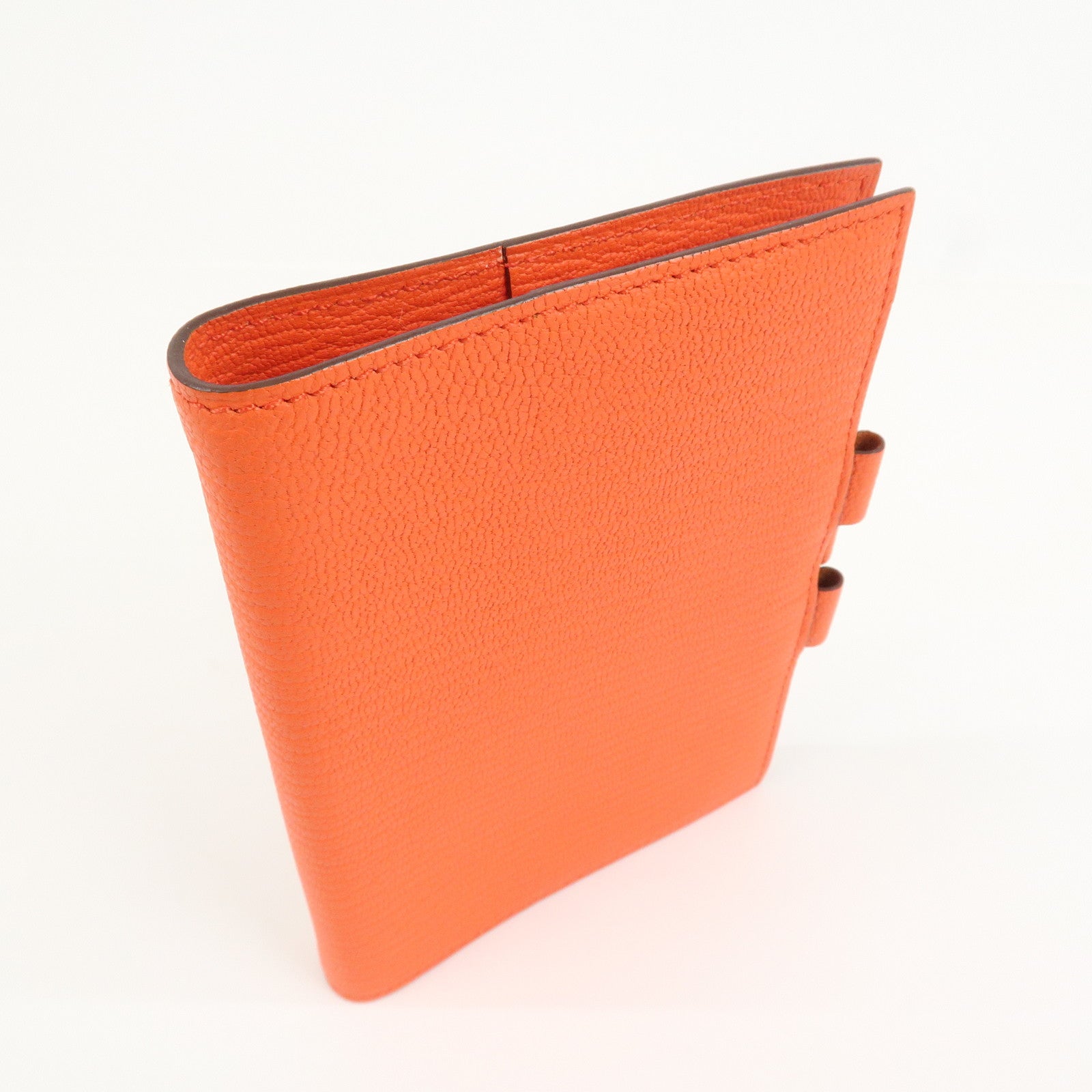 HERMES Leather Agenda PM Planner Cover X Stamped Orange