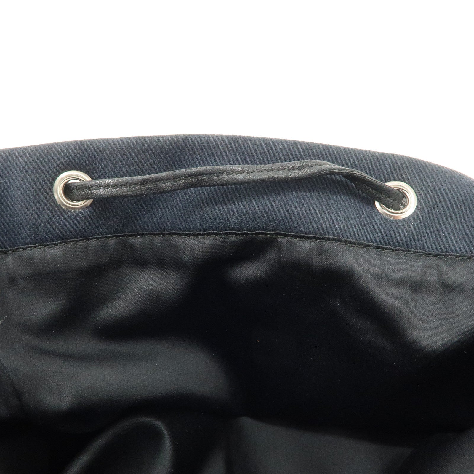Saint Laurent Leather Canvas Velour Bijou Tote Bag Black Used