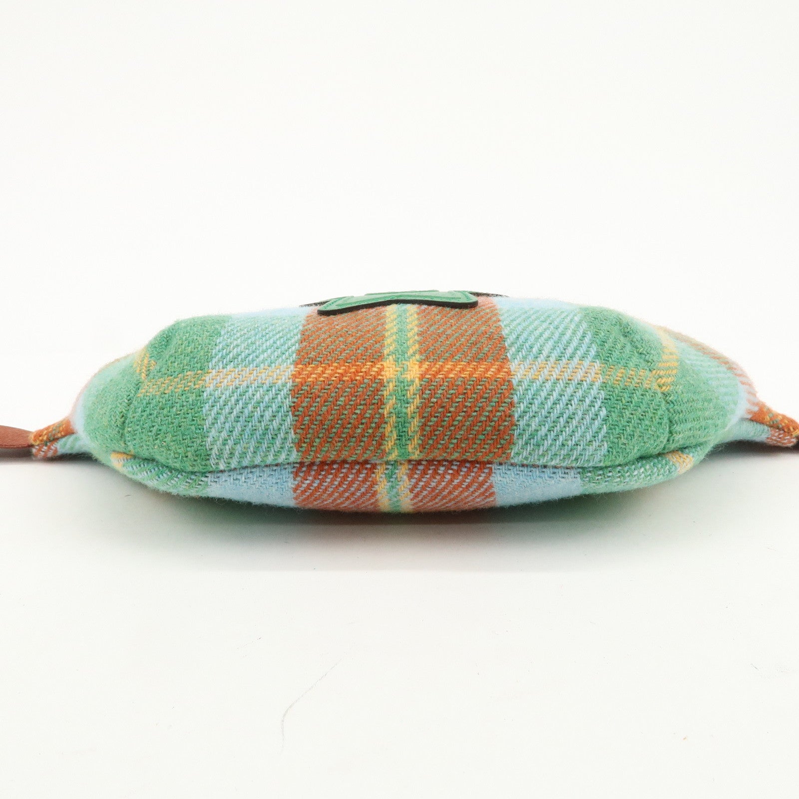 GUCCI Children's Wool Leather Body Bag Waist Bag Brown Green 502095
