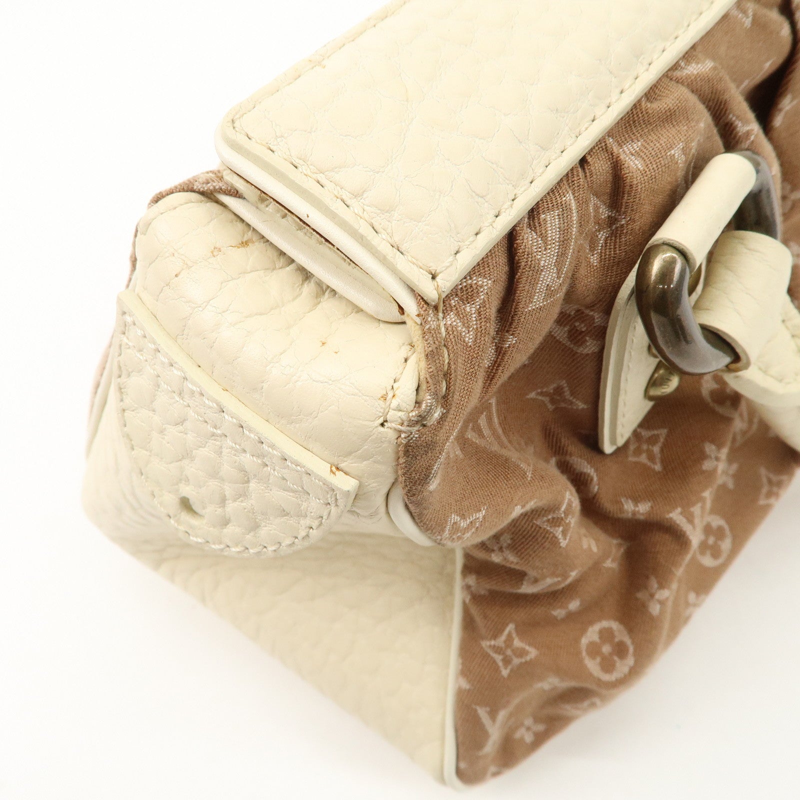 Louis Vuitton Monogram Mini Lin Trapeze PM Hand Bag Caramel M40059 Used