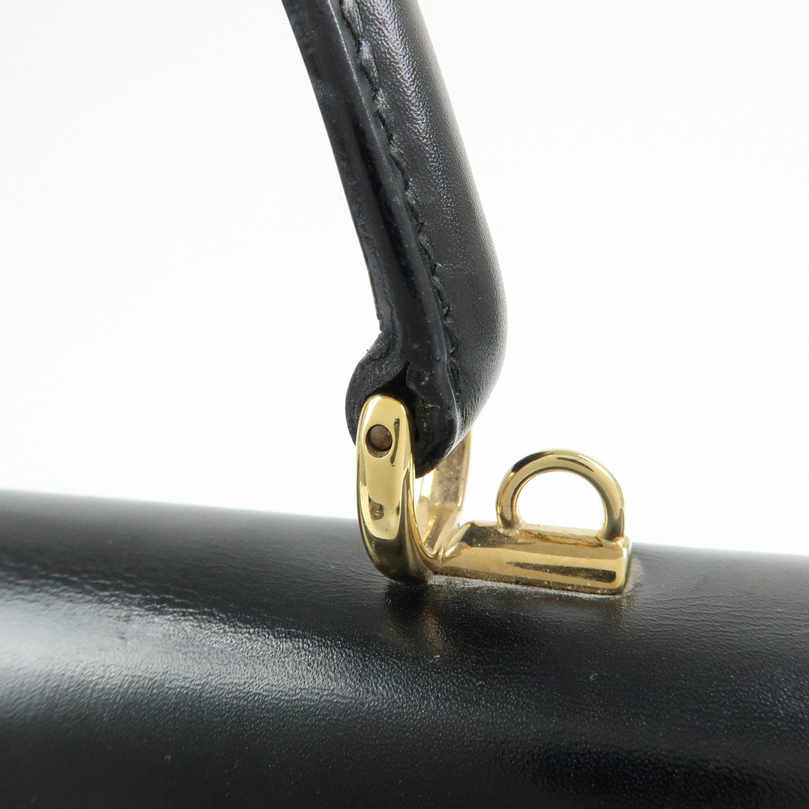 GUCCI Lady Lock Calf Leather 2Way Hand Bag Black