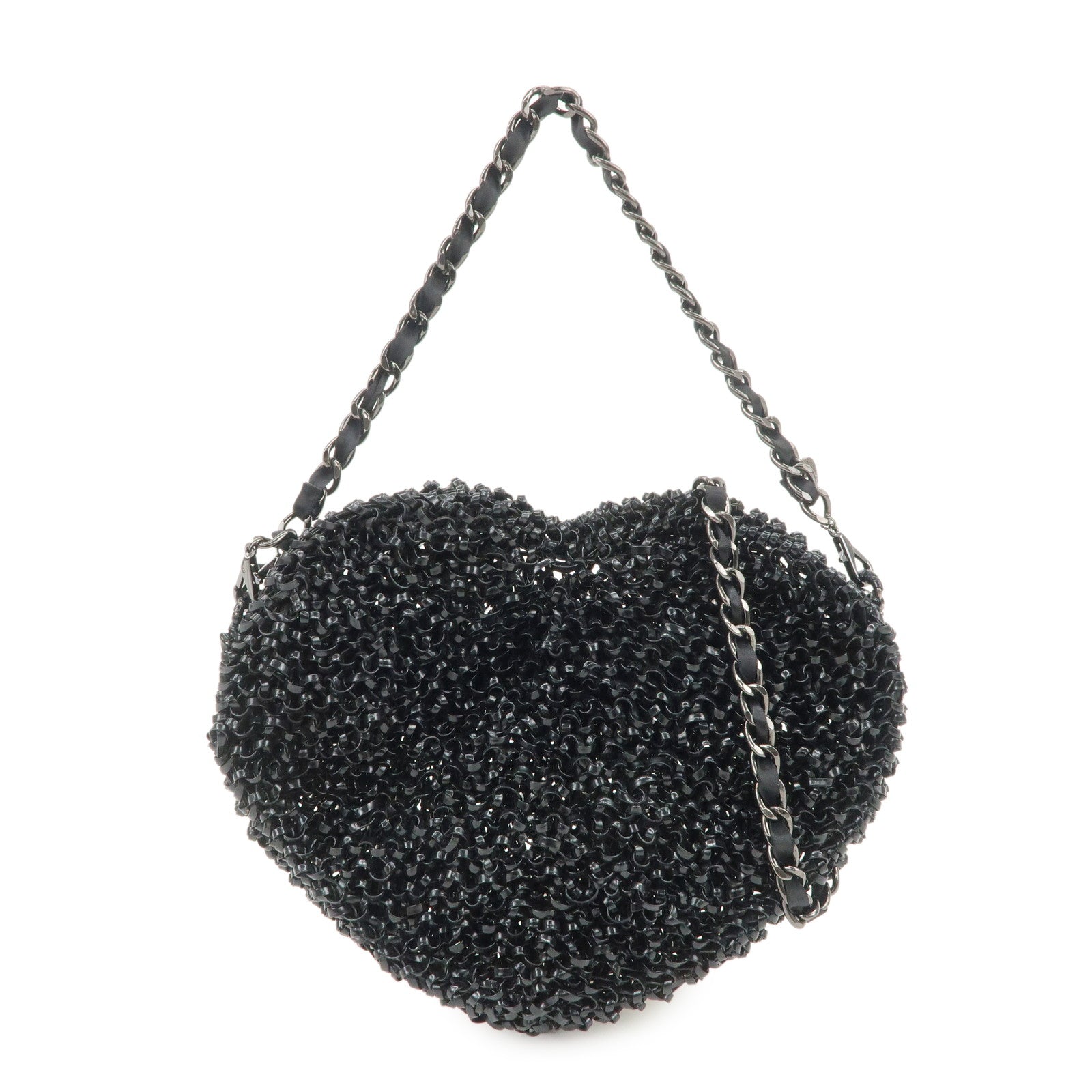 ANTEPRIMA Wire Bag MOTIVO PVC Chain Soulder Bag Heart Black