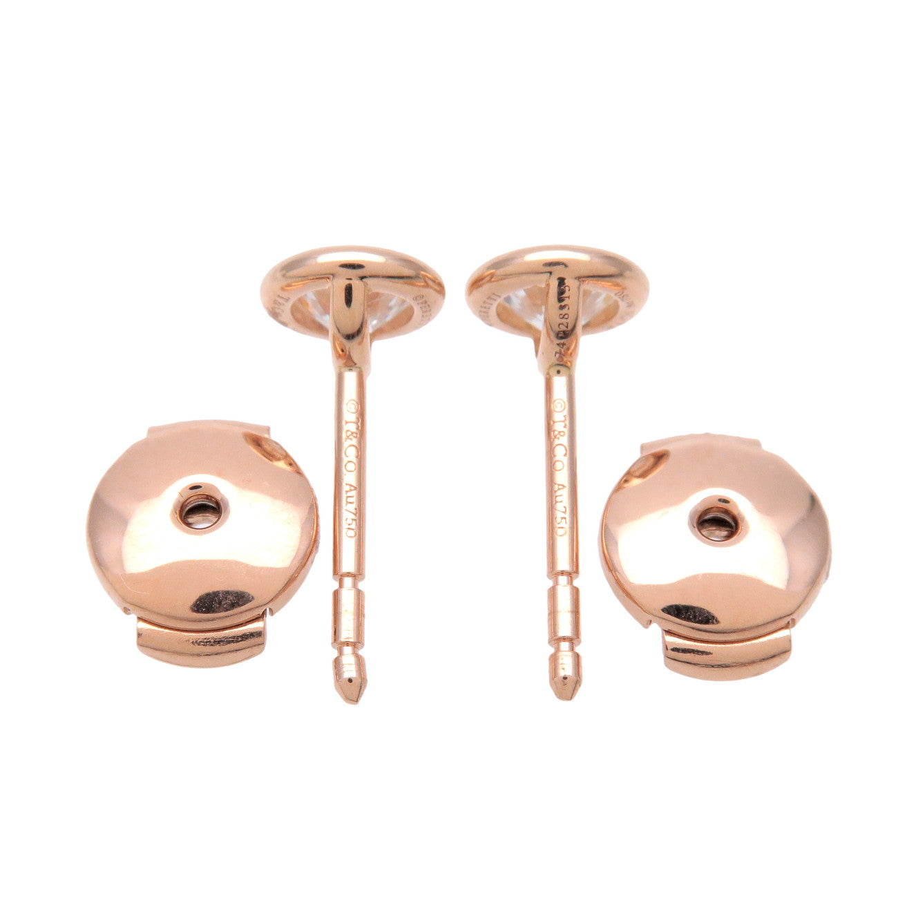 Tiffany & Co By the Yard Diamond Earrings 0.34ct K18PG Rose Gold