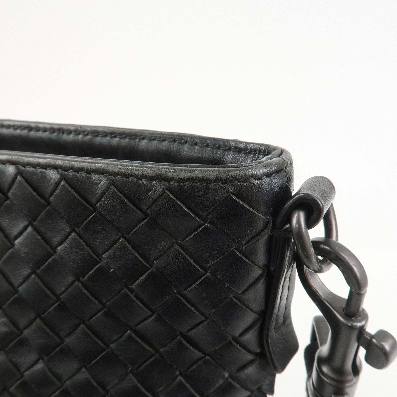 BOTTEGA VENETA Intrecciato Shoulder Bag Crossbody Bag Black 276356