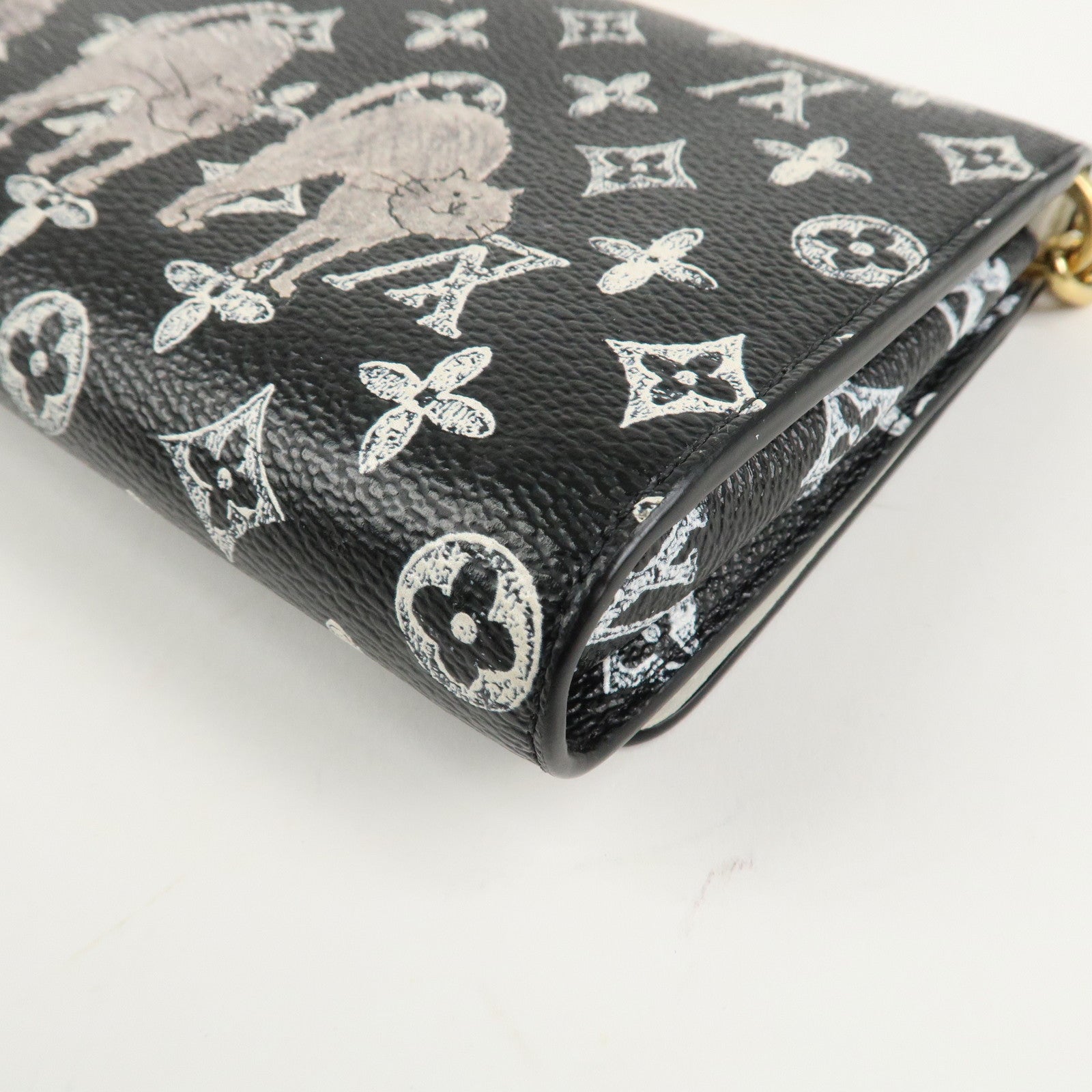 Louis Vuitton Catgram Portefeuille Chain Wallet Bag M63888 Used