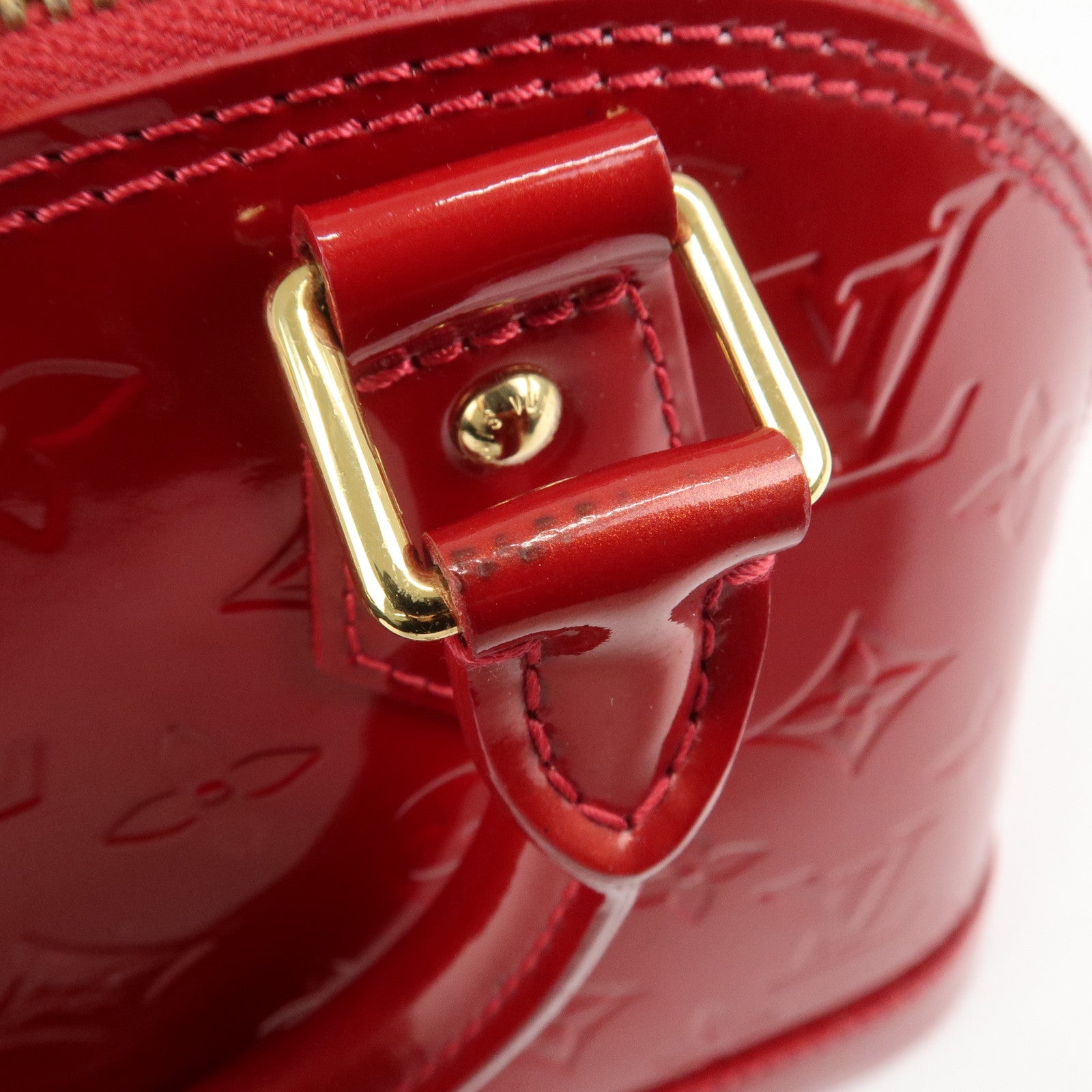 Louis Vuitton Monogram Vernis Alma BB 2Way Bag Red POMME D'AMOUR M91606 Used