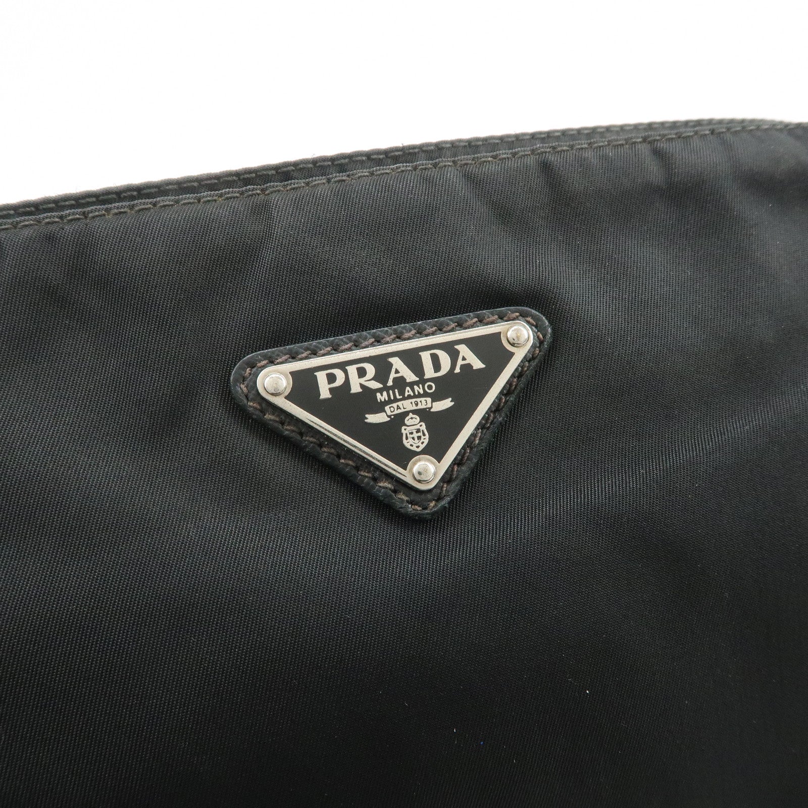 PRADA Triangle Logo Nylon Leather Shoulder Bag Crossbody Bag VA0348