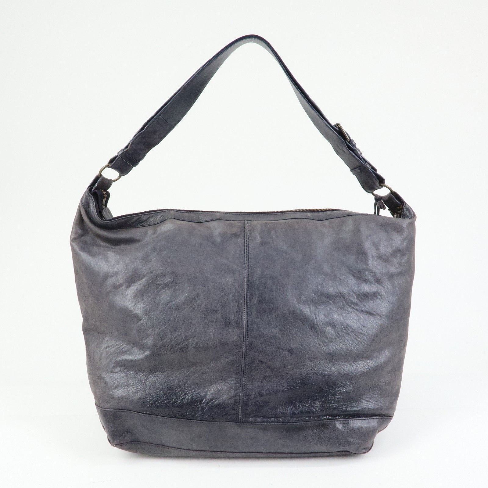 BALENCIAGA Classic Courier XL Leather Shoulder Bag Purple 159671