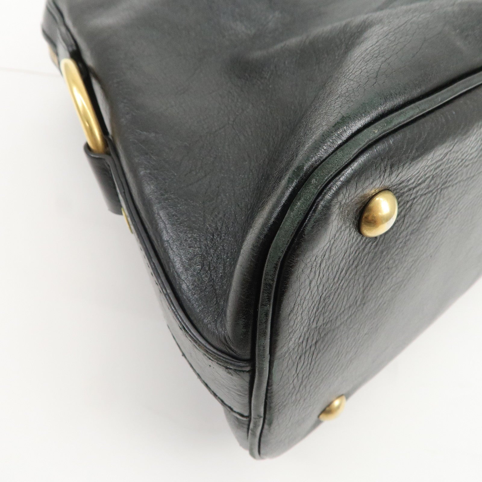 SAINT LAURENT PARIS Logo Leather Shoulder Bag Hand Bag Black 156464