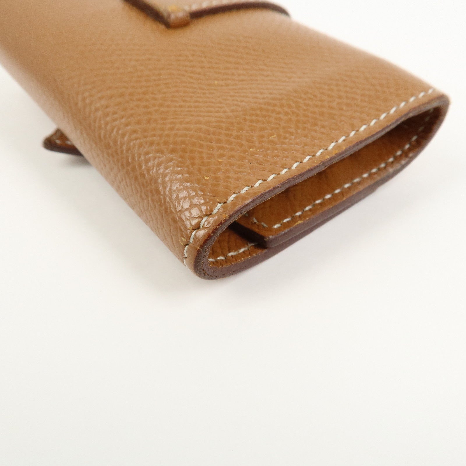 HERMES Logo Veau Epsom Leather Bearn Key Case Key Holder Z Stamped