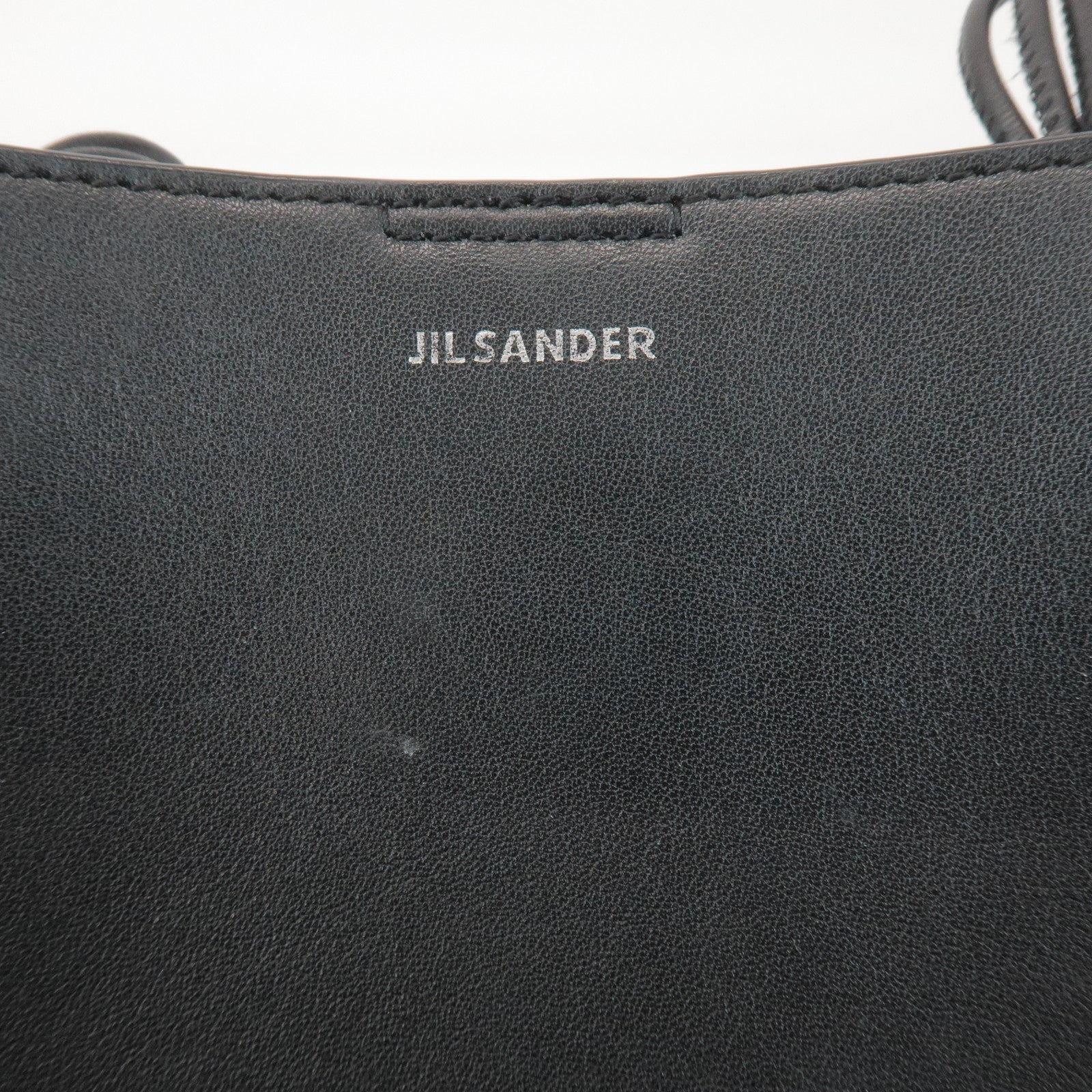 JIL SANDER Tangle Leather Shoulder Bag Crossbody Bag Black
