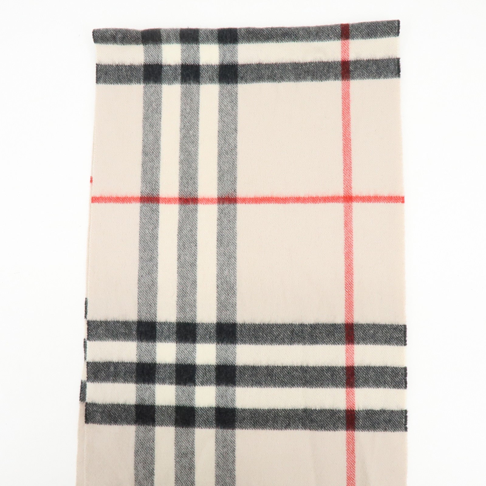 BURBERRY Plaid Cashmere 100% Scarf Nova Plaid Beige Black Red