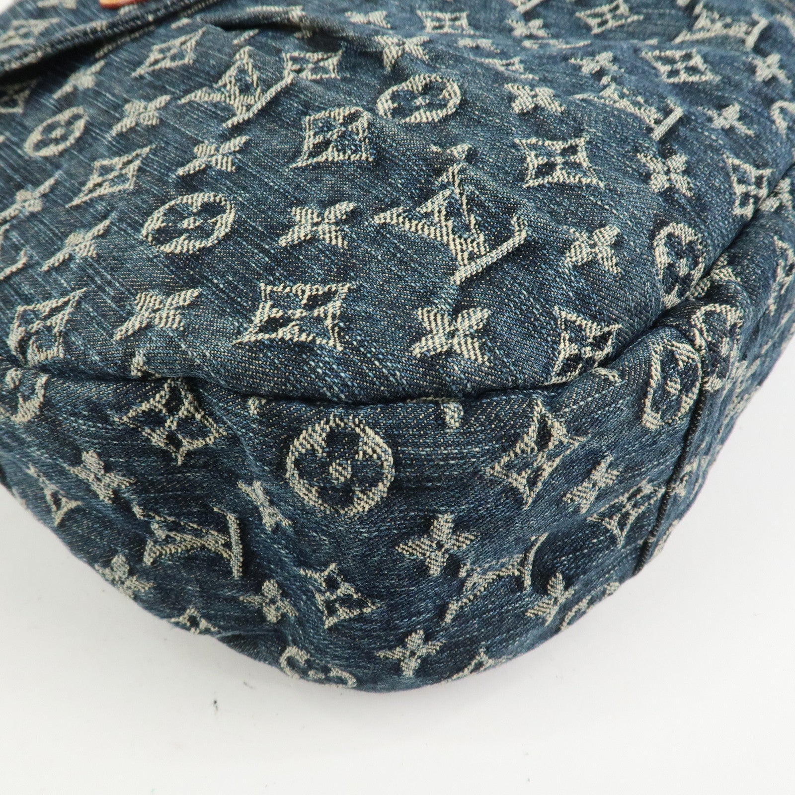 Louis Vuitton Monogram Denim Daily GM Shoulder Bag Gris Bleu M40493