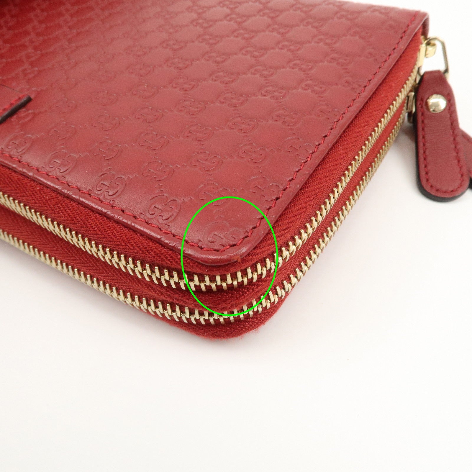 GUCCI Micro Guccissima Leather Travel Case Clutch Bag Red 544250 Used