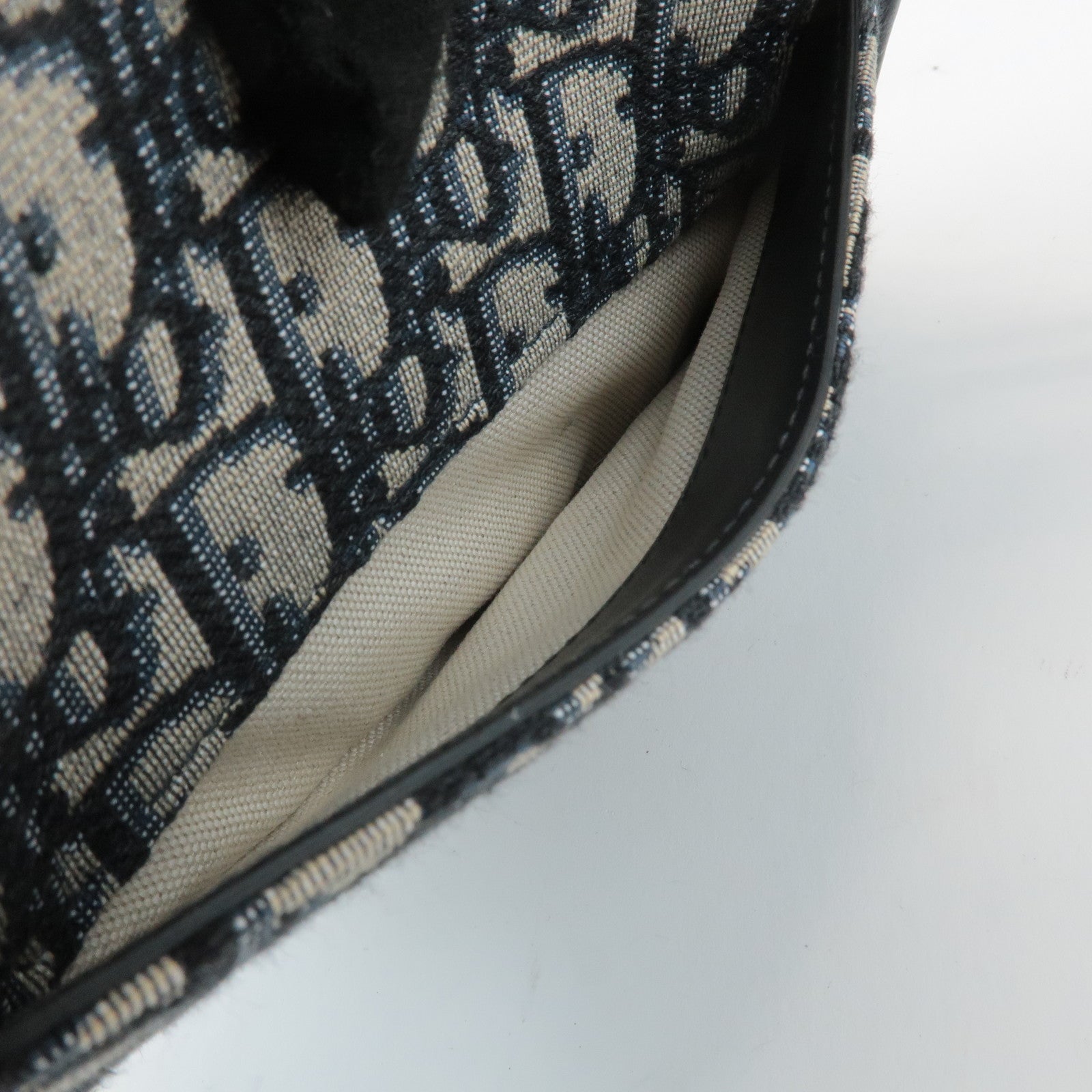 Christian Dior Trotter Jacquard Leather Saddle Mini Shoulder Bag