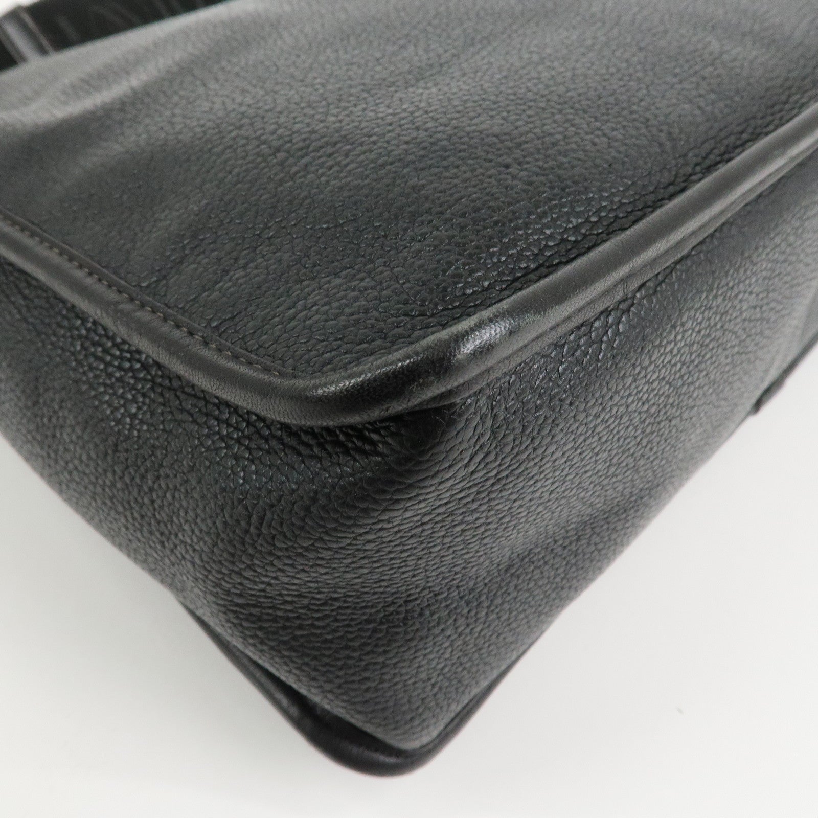 LOEWE Anagram Leather Shoulder Bag Crossbody Bag Black