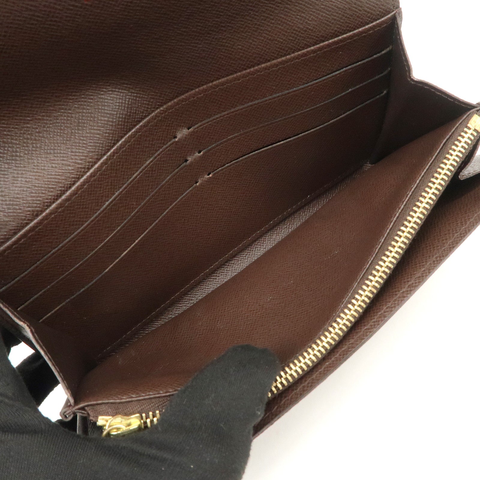 Louis Vuitton Damier Canvas Portefeuille Sarah Wallet Brown N61734
