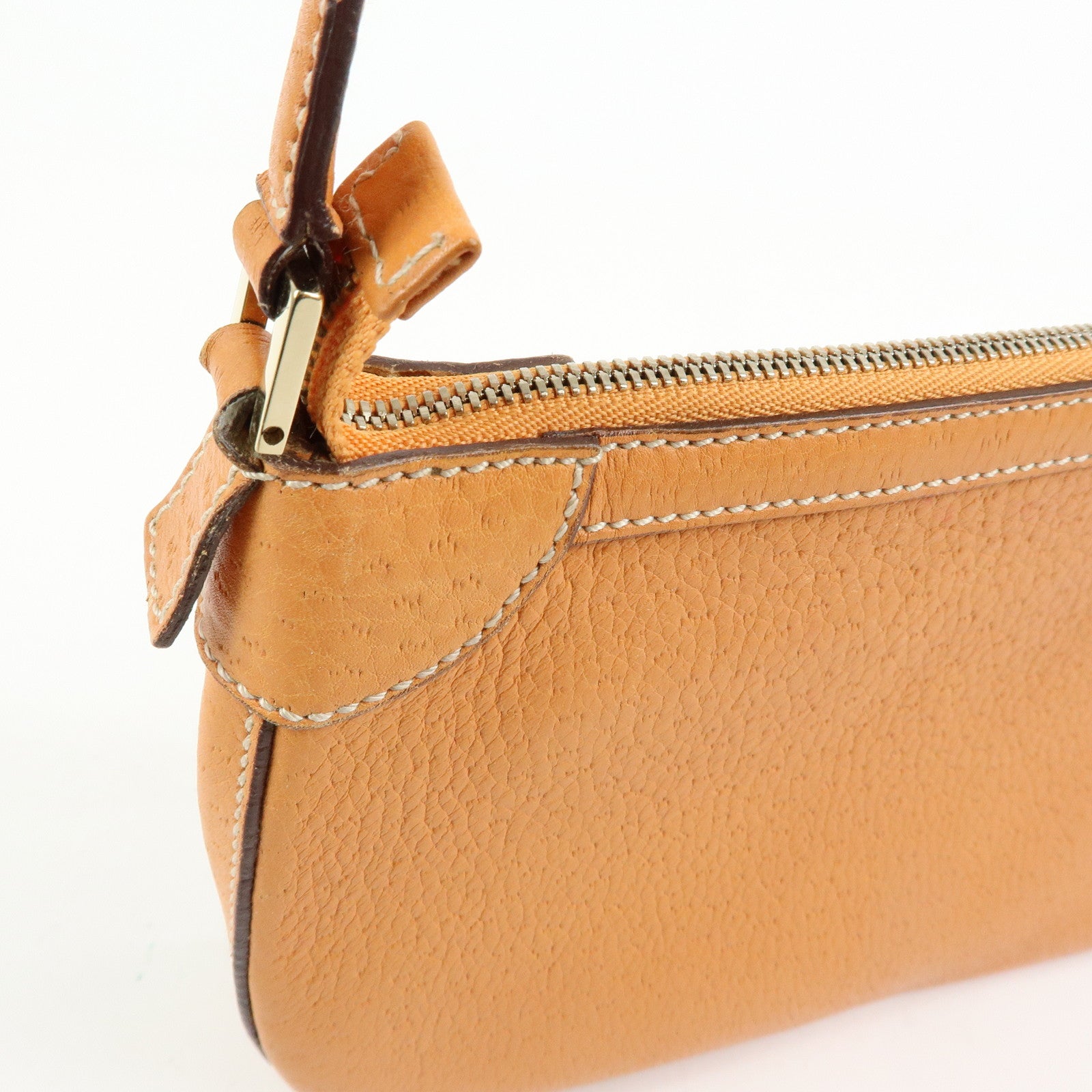 Ferragamo Gancini Leather Hand Bag Shoulder Bag Orange