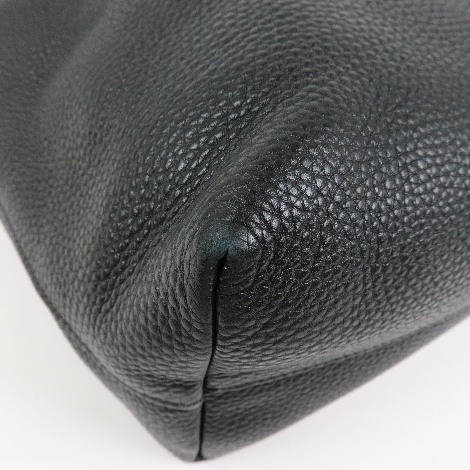 PRADA Vitello Daino Leather 2Way Tote Bag Shoulder Bag Black BN1713
