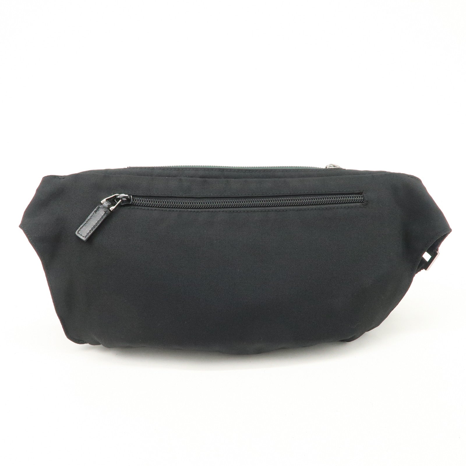 GUCCI Sherry Nylon Leather Body Bag Waist Bag Black 122350