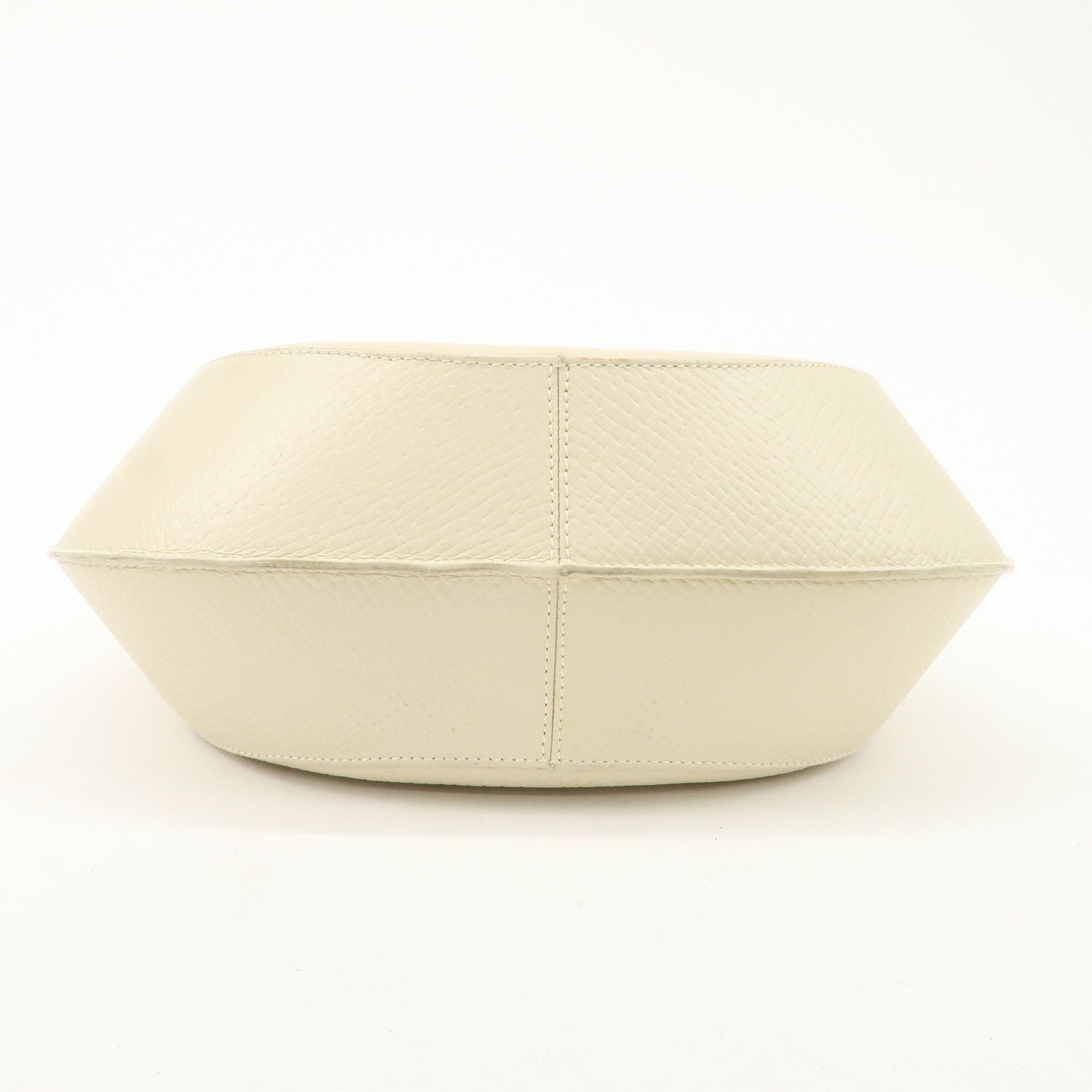 LOEWE Leather Shoulder Bag Ivory Silver Hardware Used