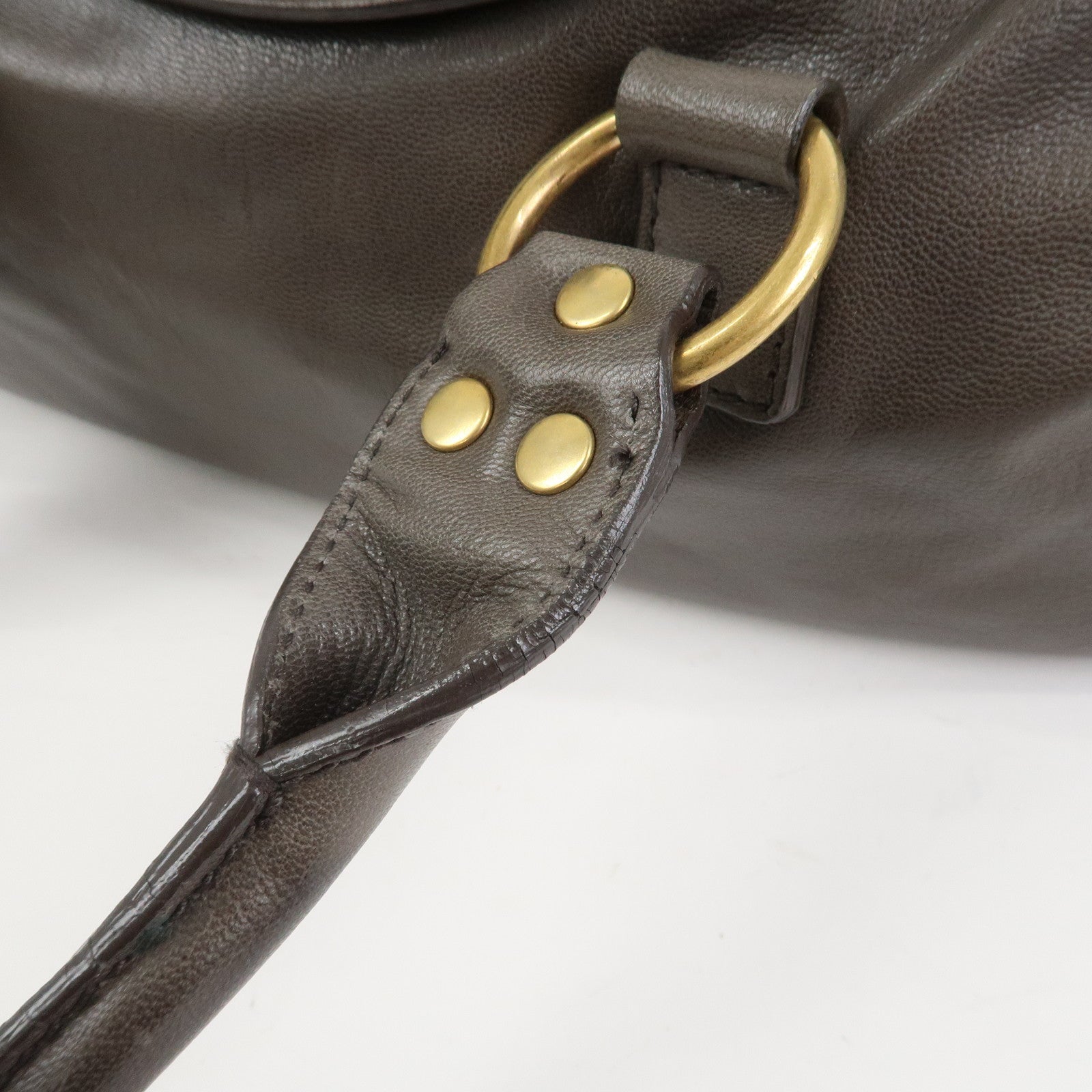 SAINT LAURENT PARIS Muse Leather Shoulder Bag Hand Bag Gray 168269