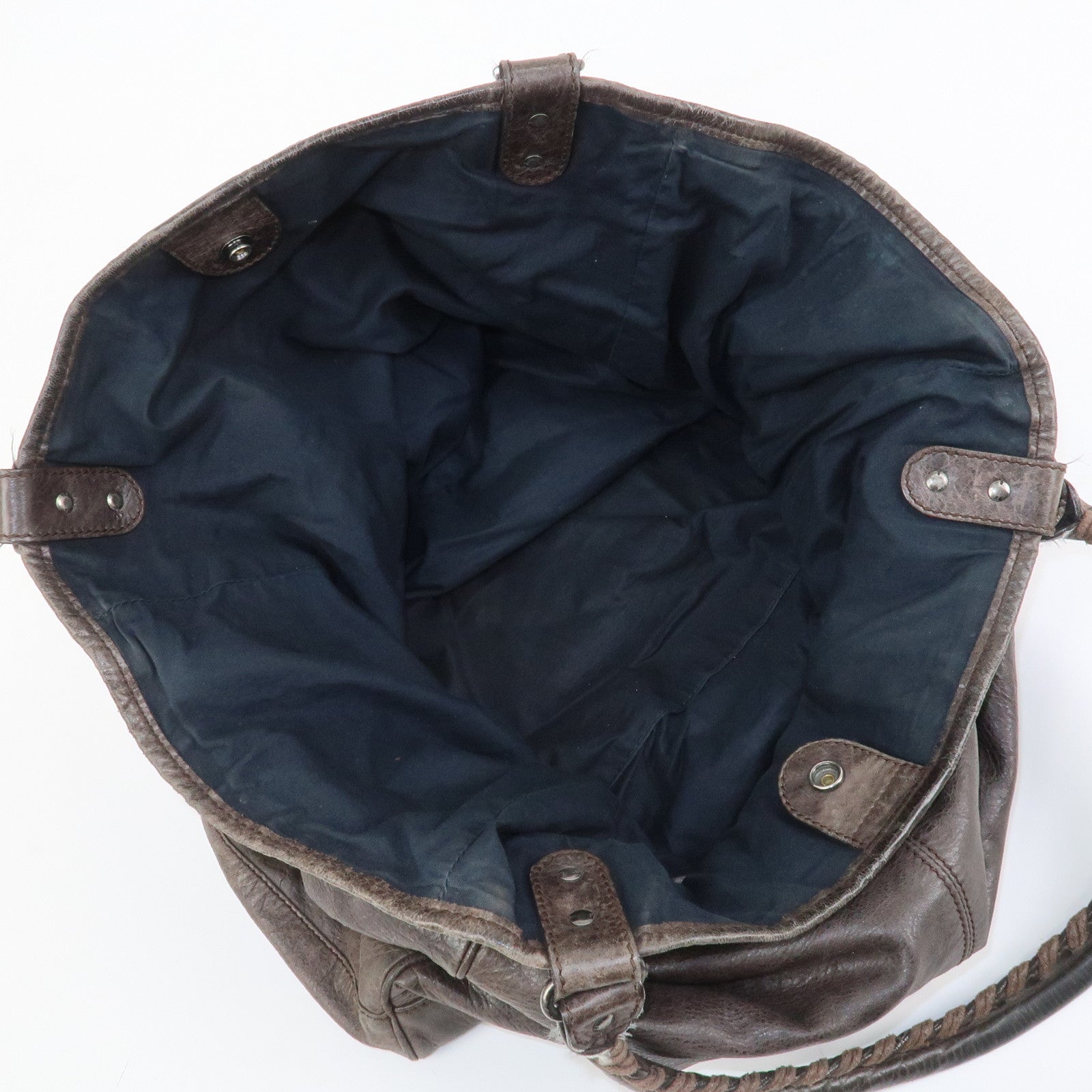 BALENCIAGA Rivacity Paper Bag Leather Tote Bag Brown 236084