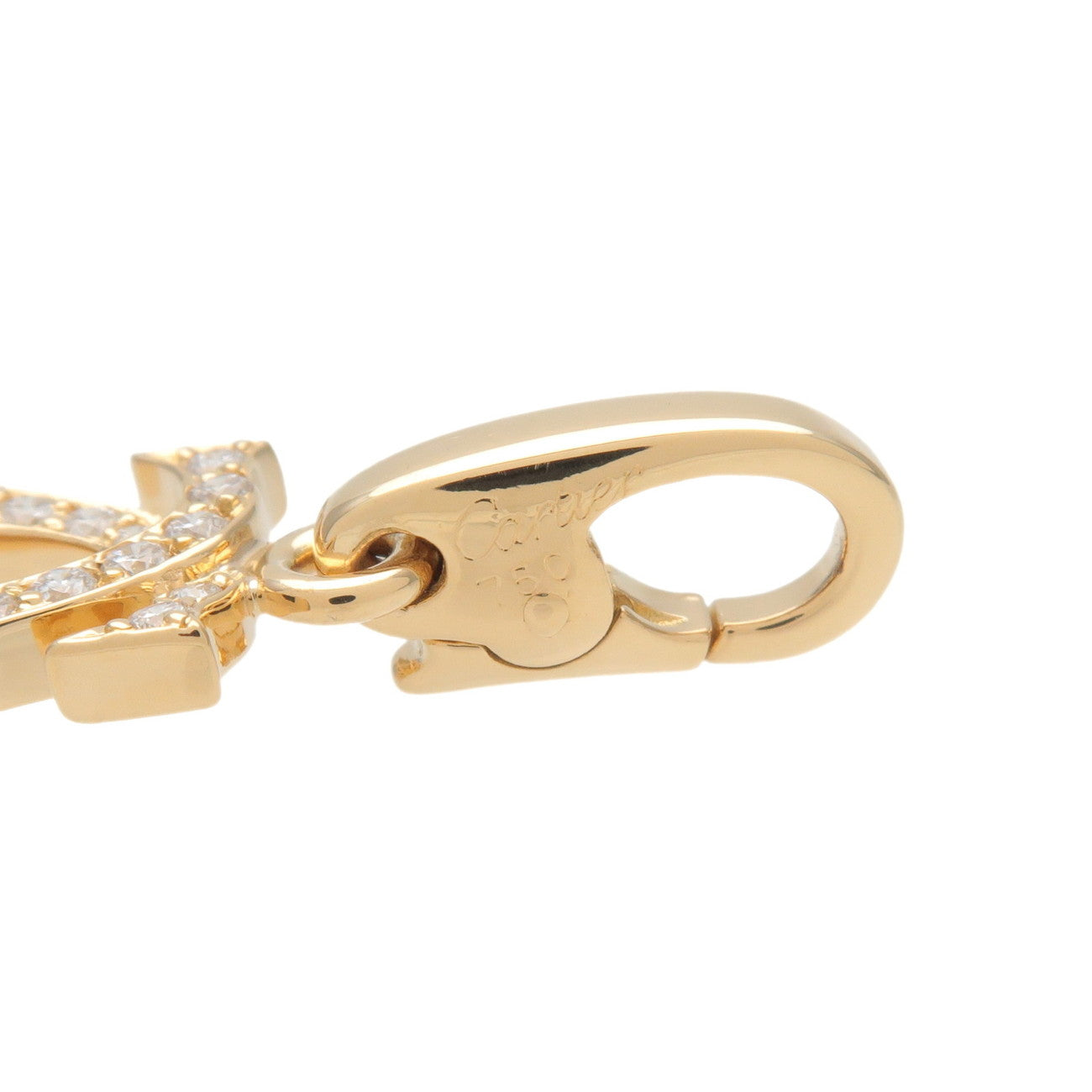 Cartier 2C Diamond Necklace Charm K18YG 750YG Yellow Gold