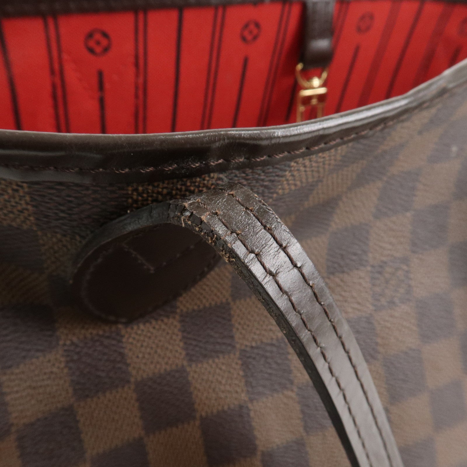 Louis Vuitton Damier Ebene Canvas Neverfull MM Tote Bag N51105 Used