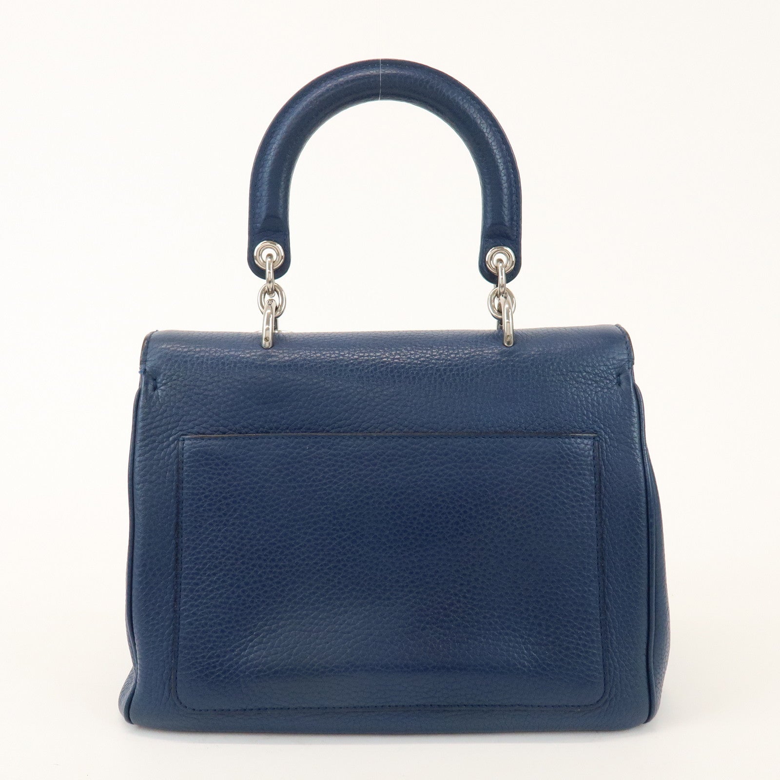 Christian Dior 2Way Leather Hand Bag Top Handle Bag Blue