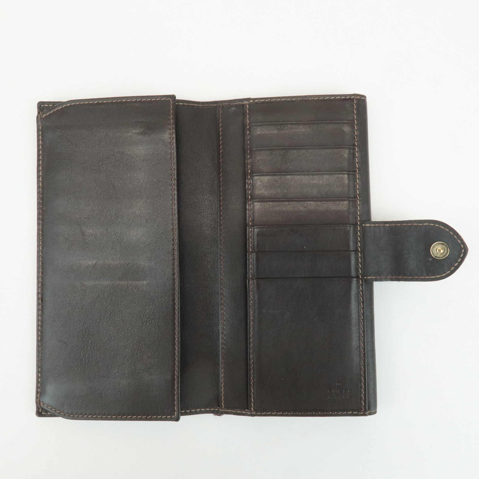 GUCCI Set of 2 GG Canvas Leather Wallet Beige Brown 203550/112715 Used