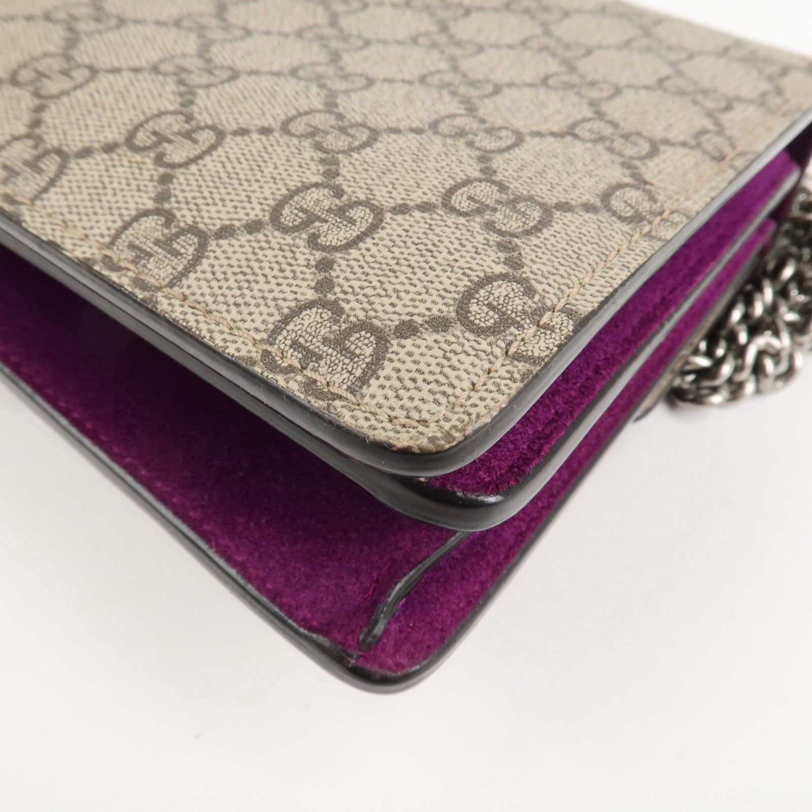 GUCCI Dionysus GG Supreme Suede Medium Chain Shoulder Bag 400249