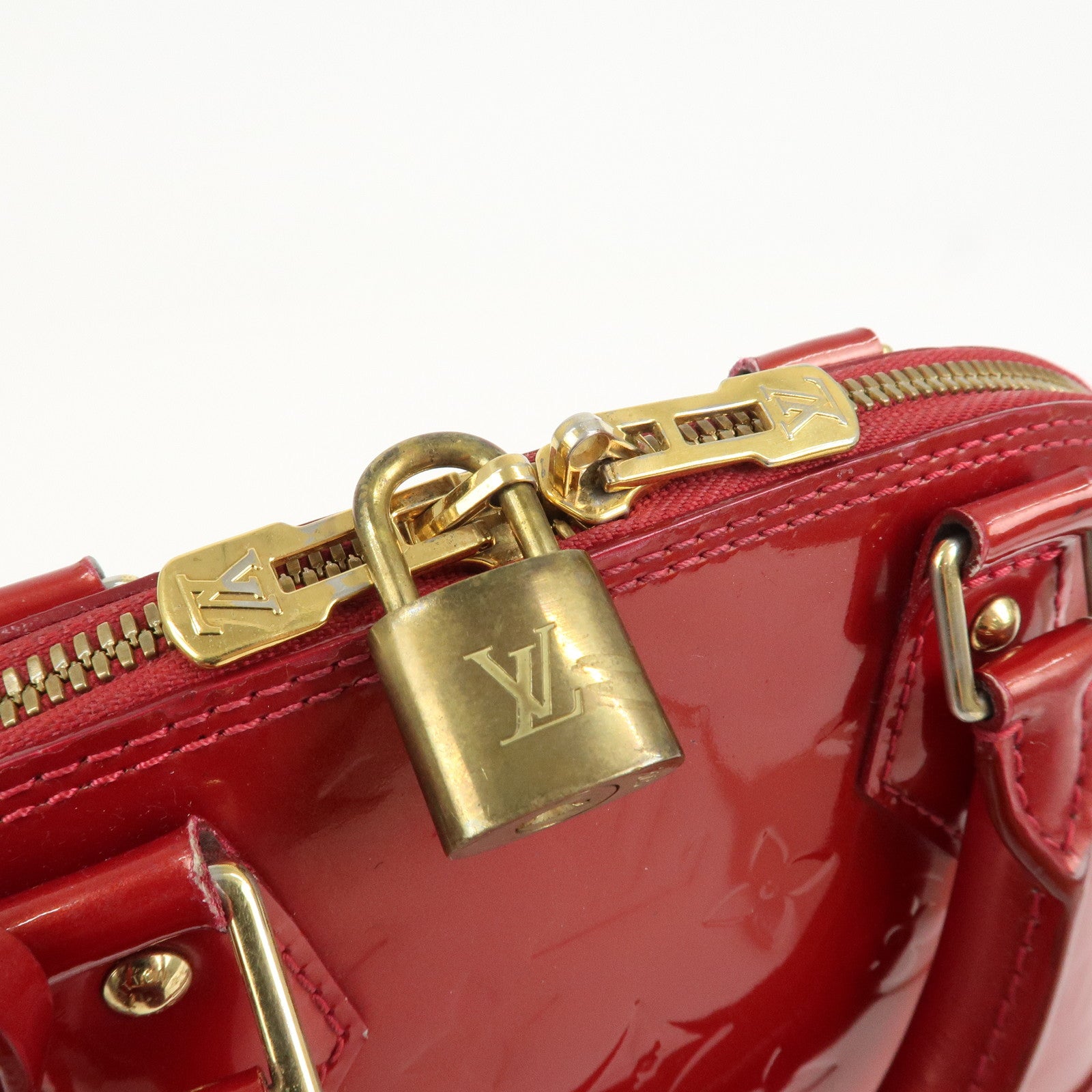 Louis Vuitton Monogram Vernis Alma BB 2Way Bag Red M91606