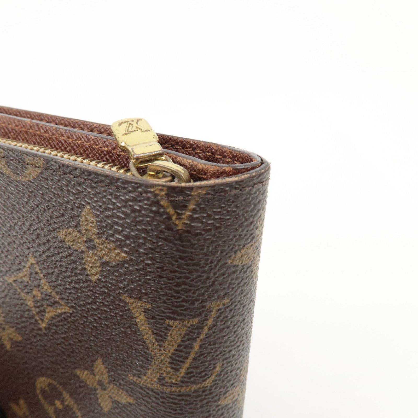 Louis Vuitton Monogram Porte Papier Zip Bi-fold Wallet Brown M61207 Used