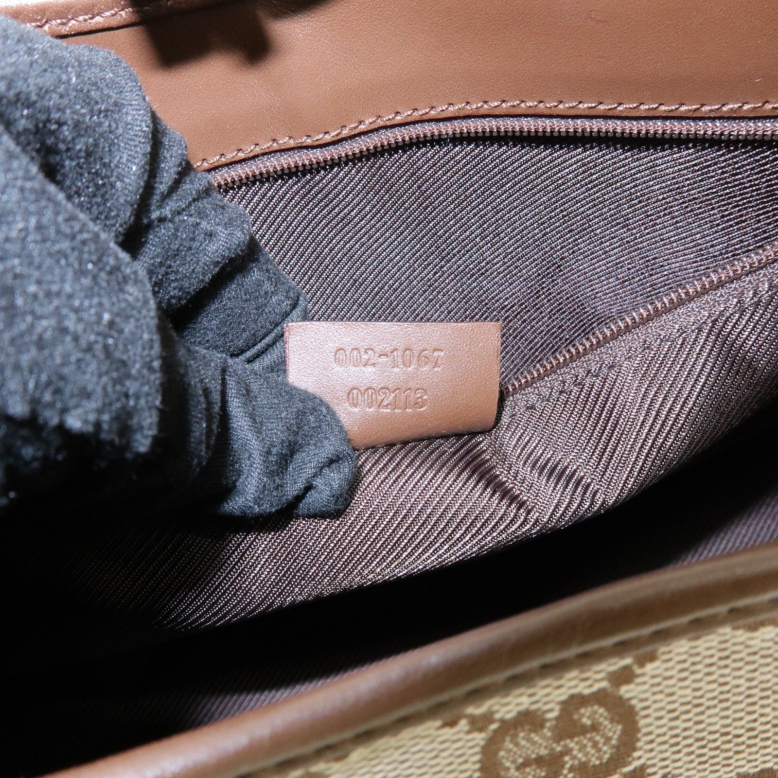 GUCCI Jackie GG Canvas Leather Shoulder Bag Hand Bag Brown 002.1067