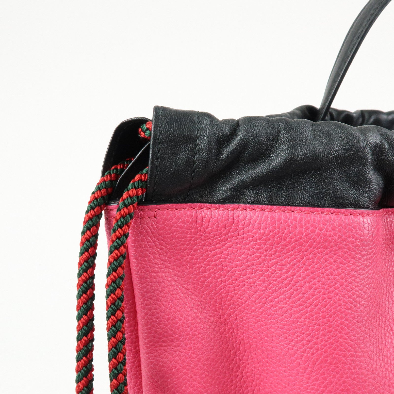 GUCCI Sherry Vintage Logo Leather Backpack Pink 516639