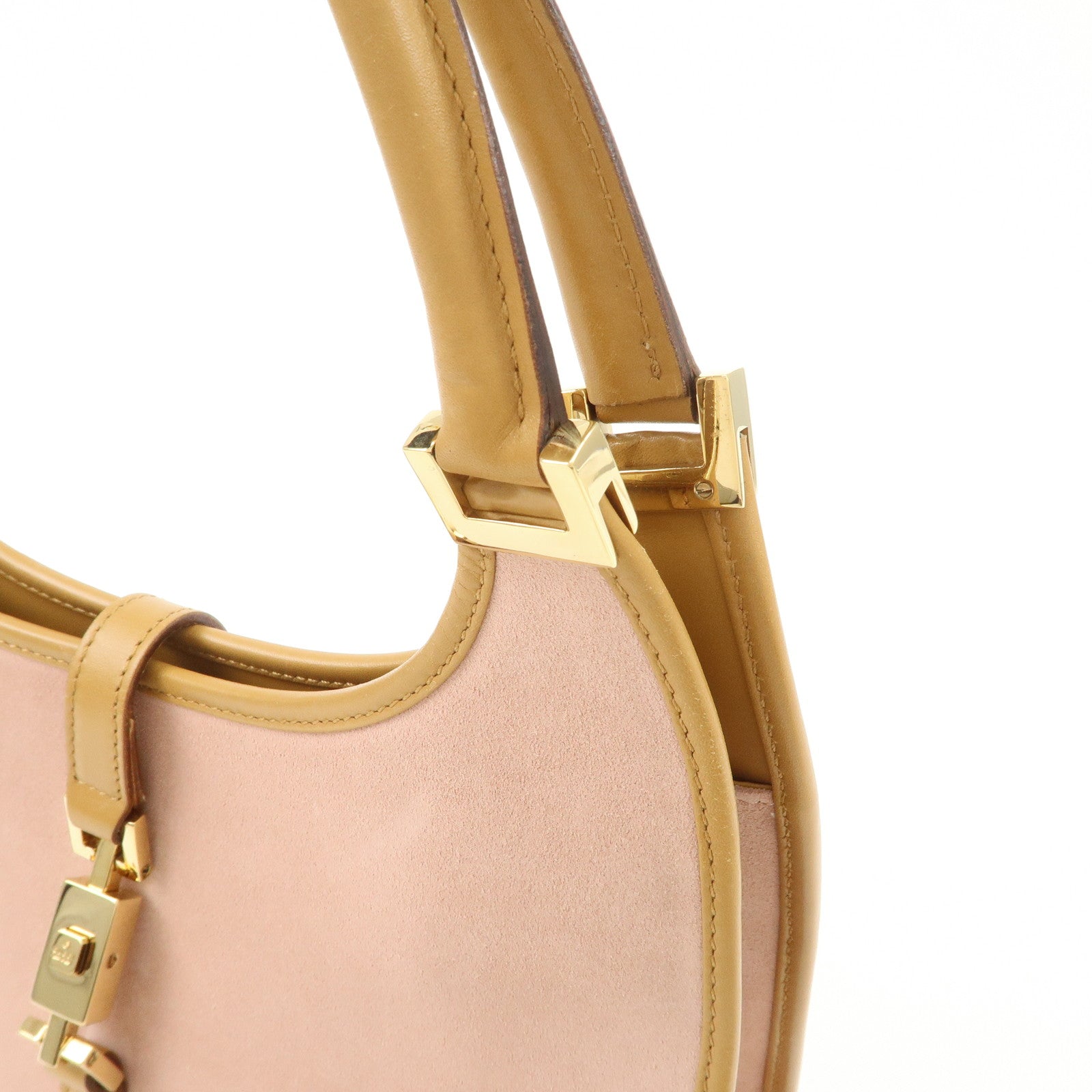GUCCI Jackie Suede Leather Shoulder Bag Hand Bag Pink 002.1068