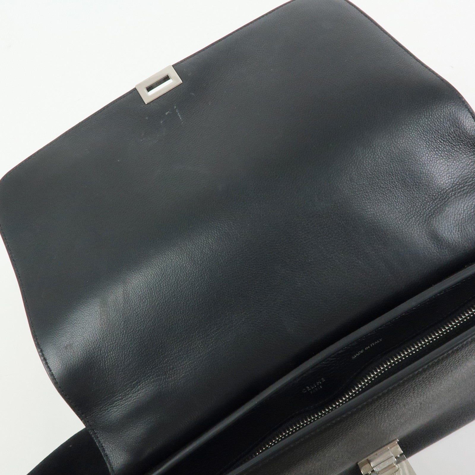 CELINE Trapeze Leather Suede 2WAY Bag Shoulder Bag Black