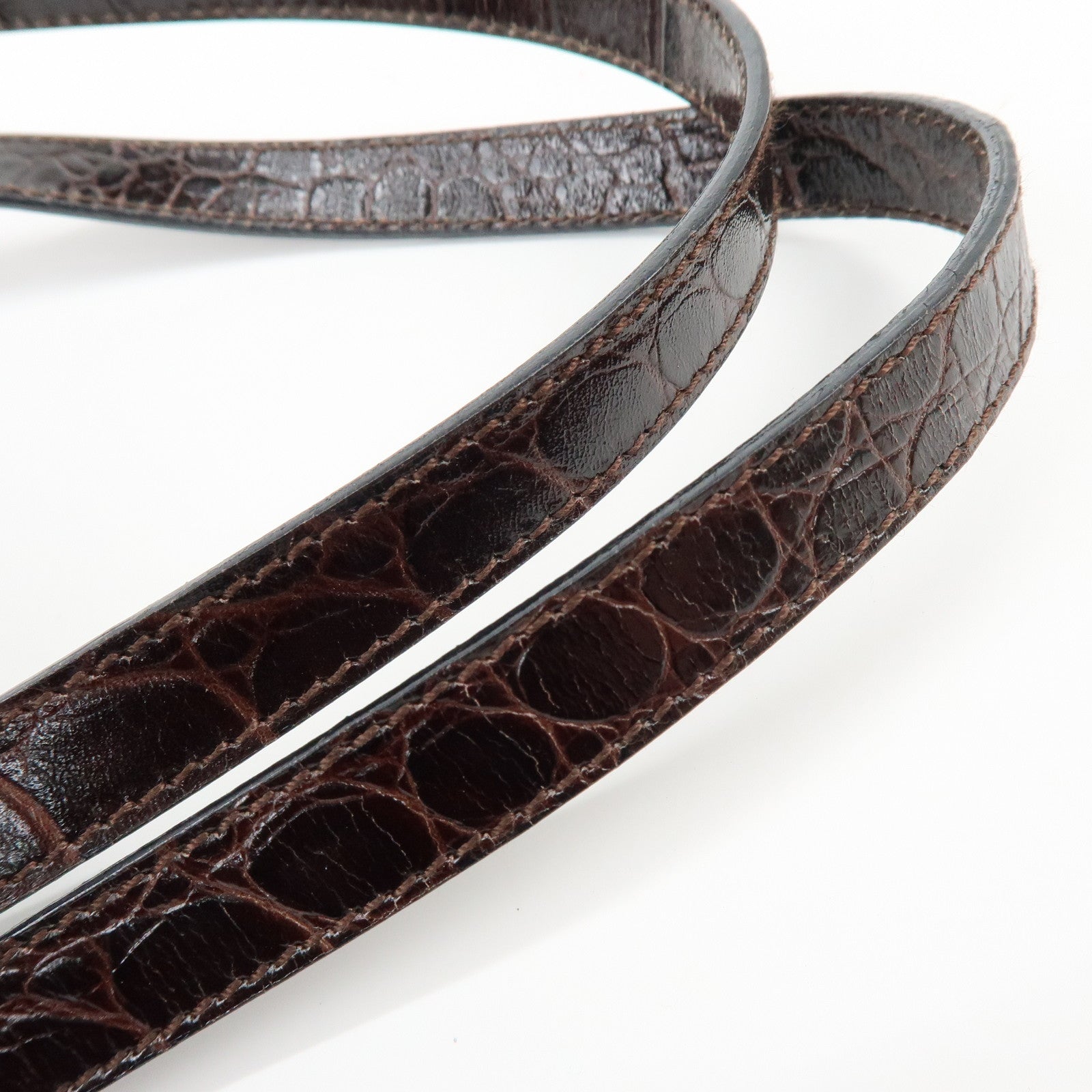 Ferragamo Gancini Embossed Leather Shoulder Bag Tote Bag Dark Brown