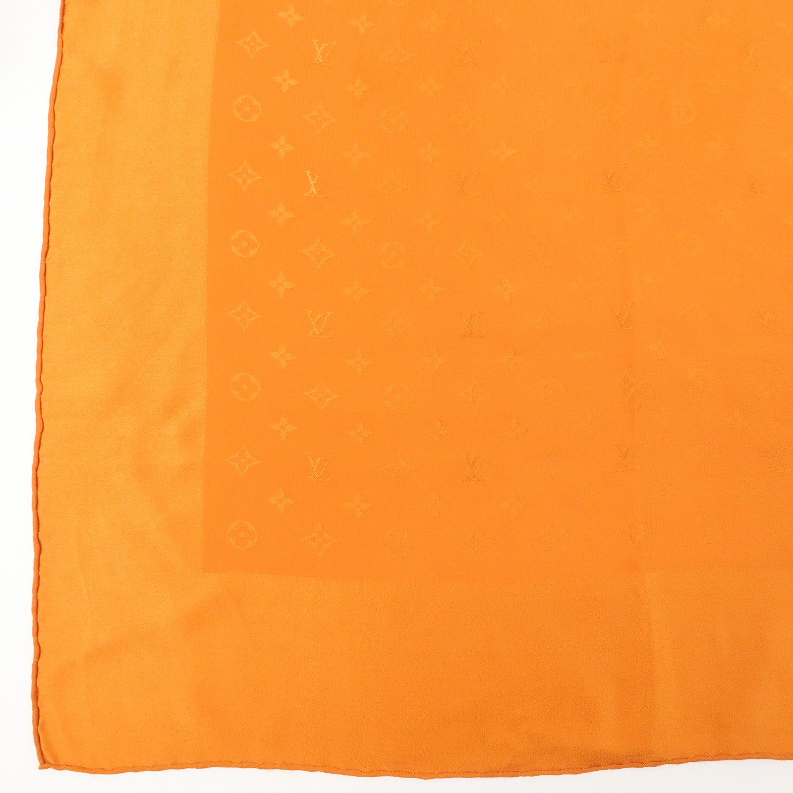Louis Vuitton Monogram Silk 100% Scarf Orange