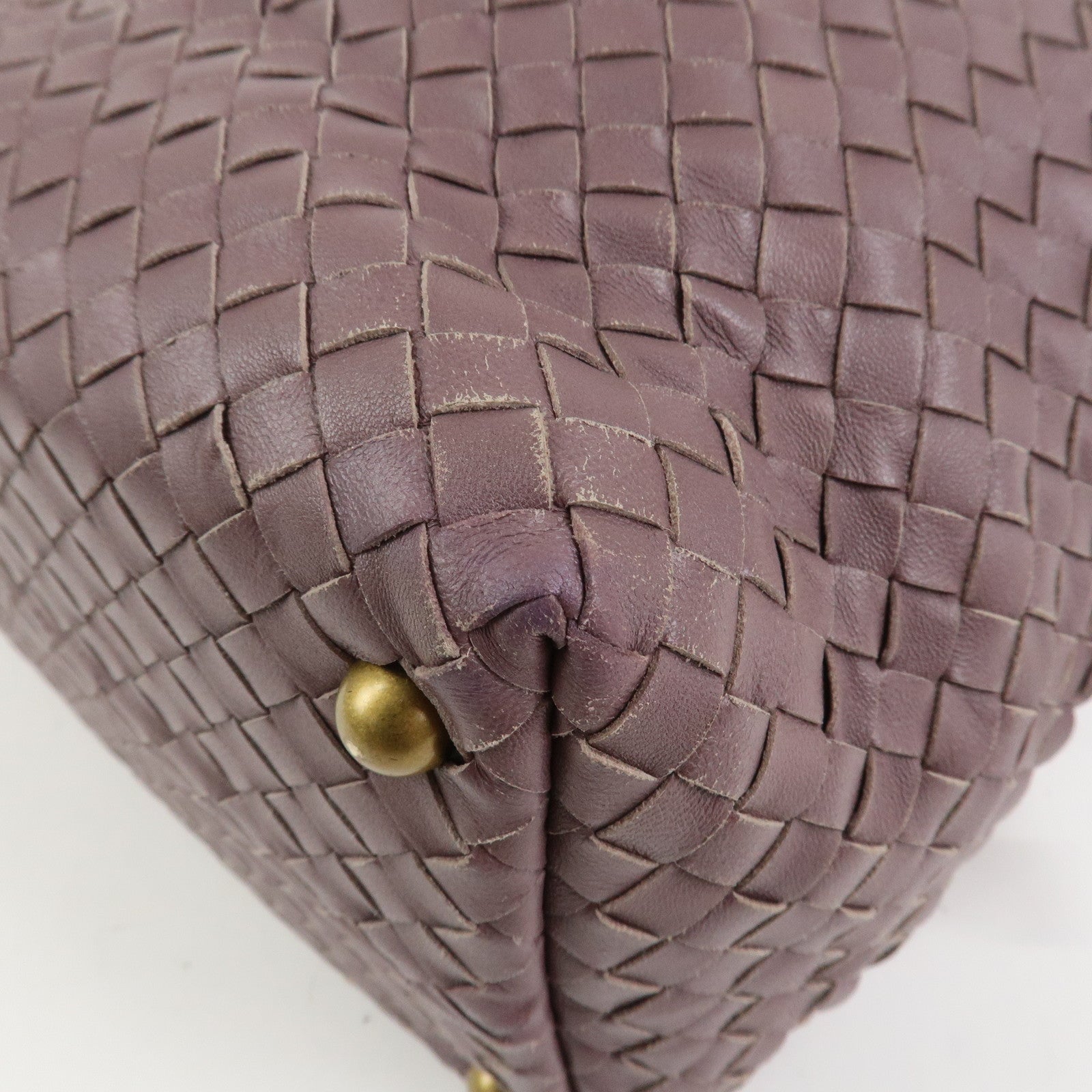 BOTTEGA VENETA Intrecciato Leather Boston Bag Purple 173398