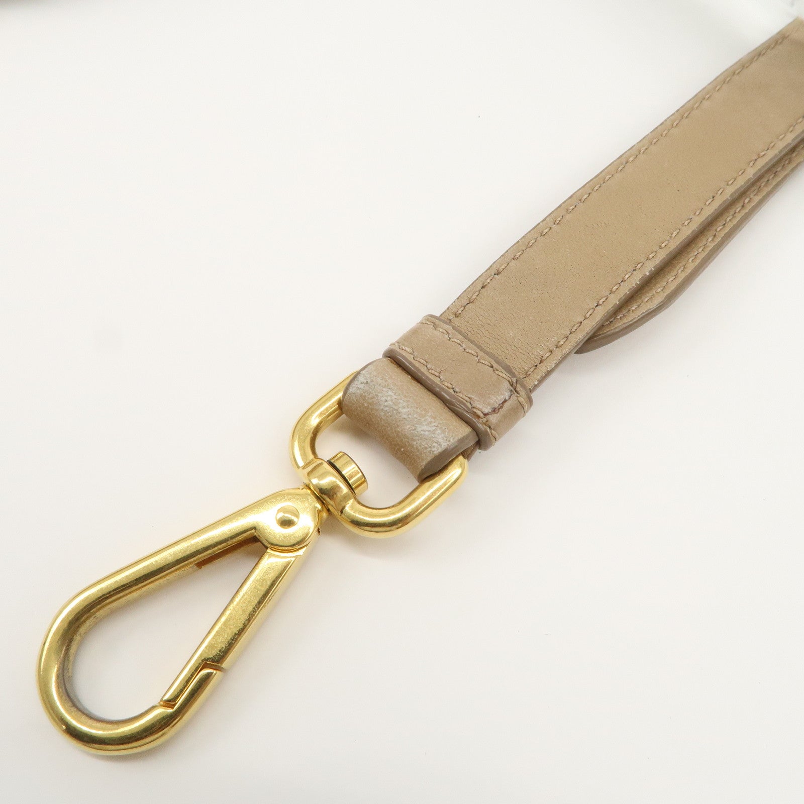 PRADA Logo Nylon Leather 2Way Shoulder Bag Hand Bag Beige BN1407