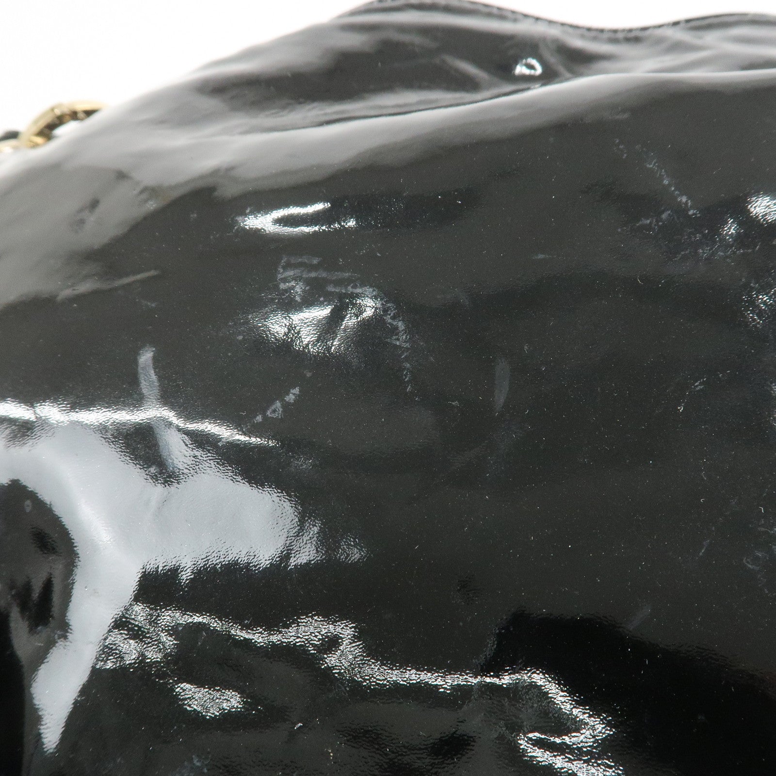 JIMMY CHOO Patent Leather Leather Sky Bag Shoulder Bag Black