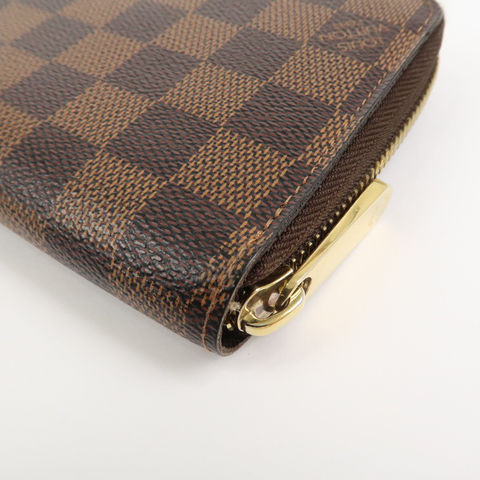 Louis Vuitton Damier Canvas Zippy Wallet Old Style Brown N60015