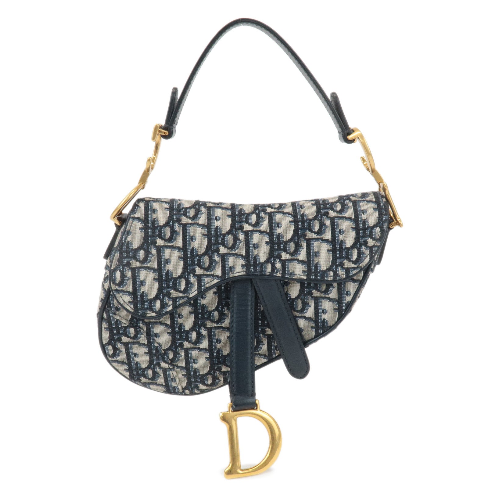 Christian Dior Trotter Jacquard Leather Saddle Mini Shoulder Bag